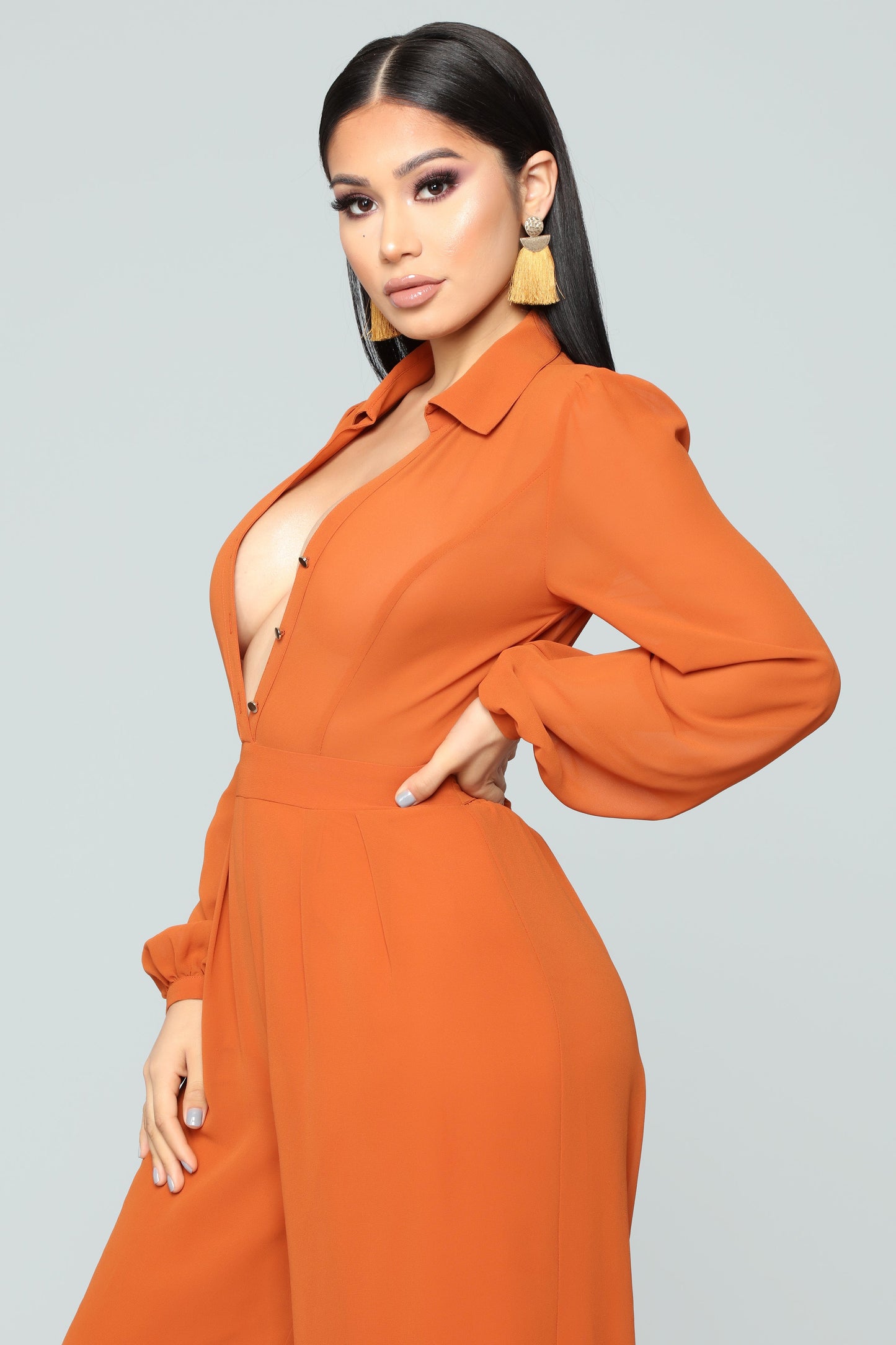 Like Me Better Jumpsuit - Cognac