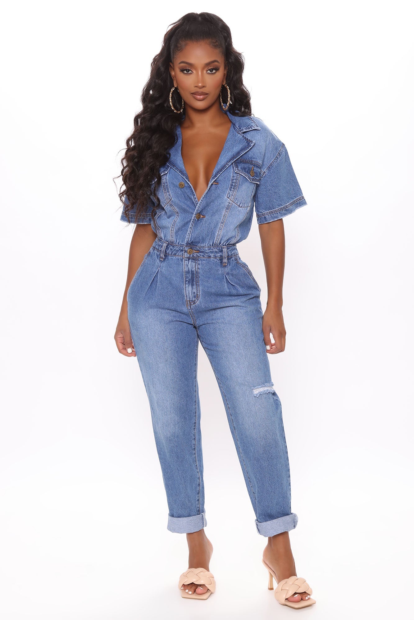 Downtown Vibes Jumpsuit - Denim