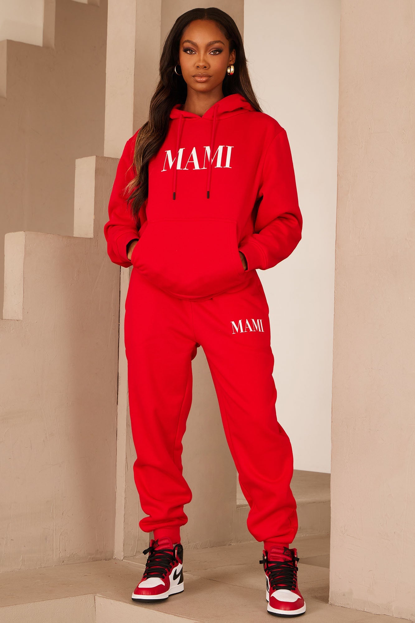 Family Goals Women's Mami Hoodie - Red