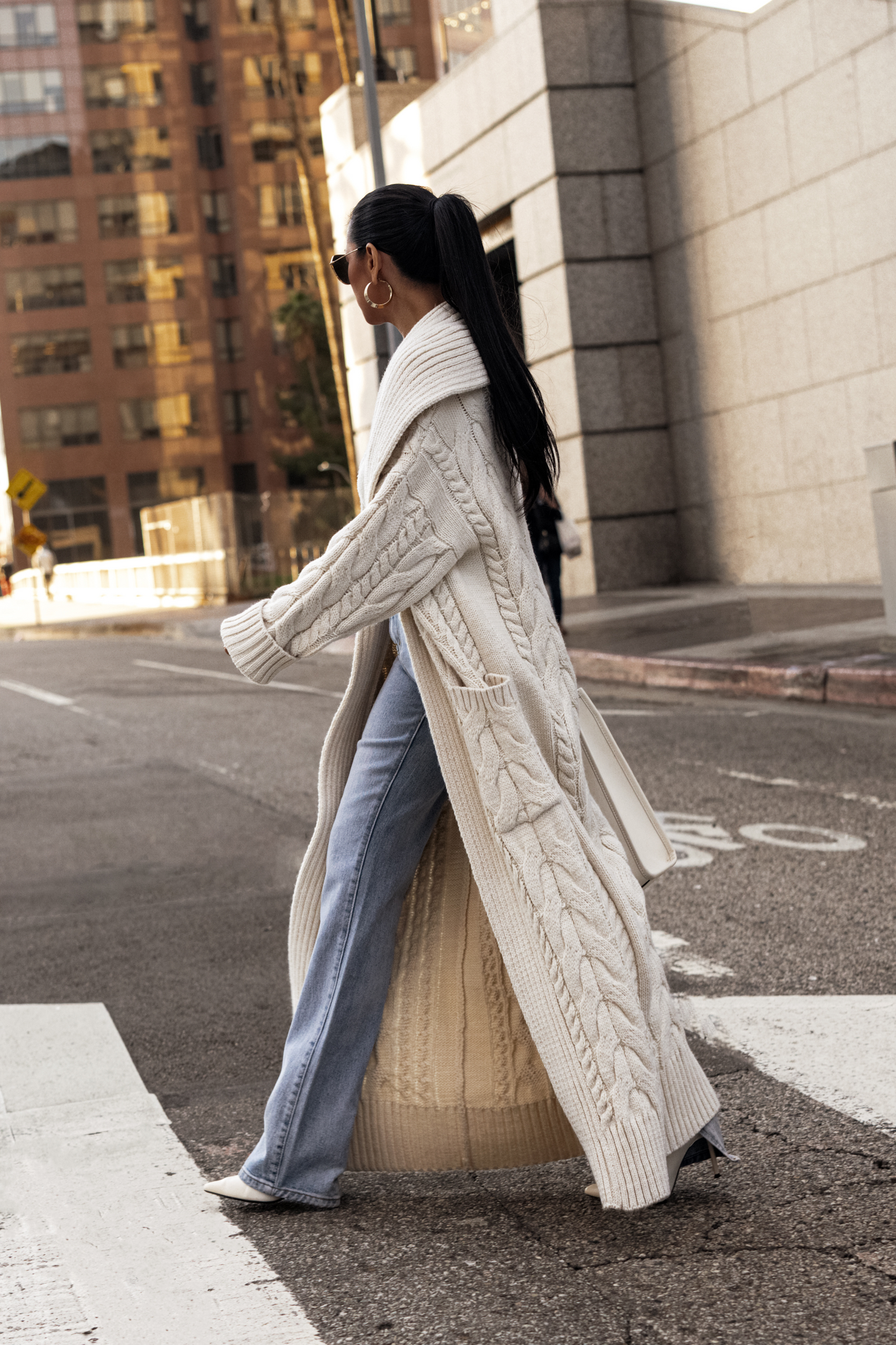 Ivory Upstate Cable Knit Cardigan