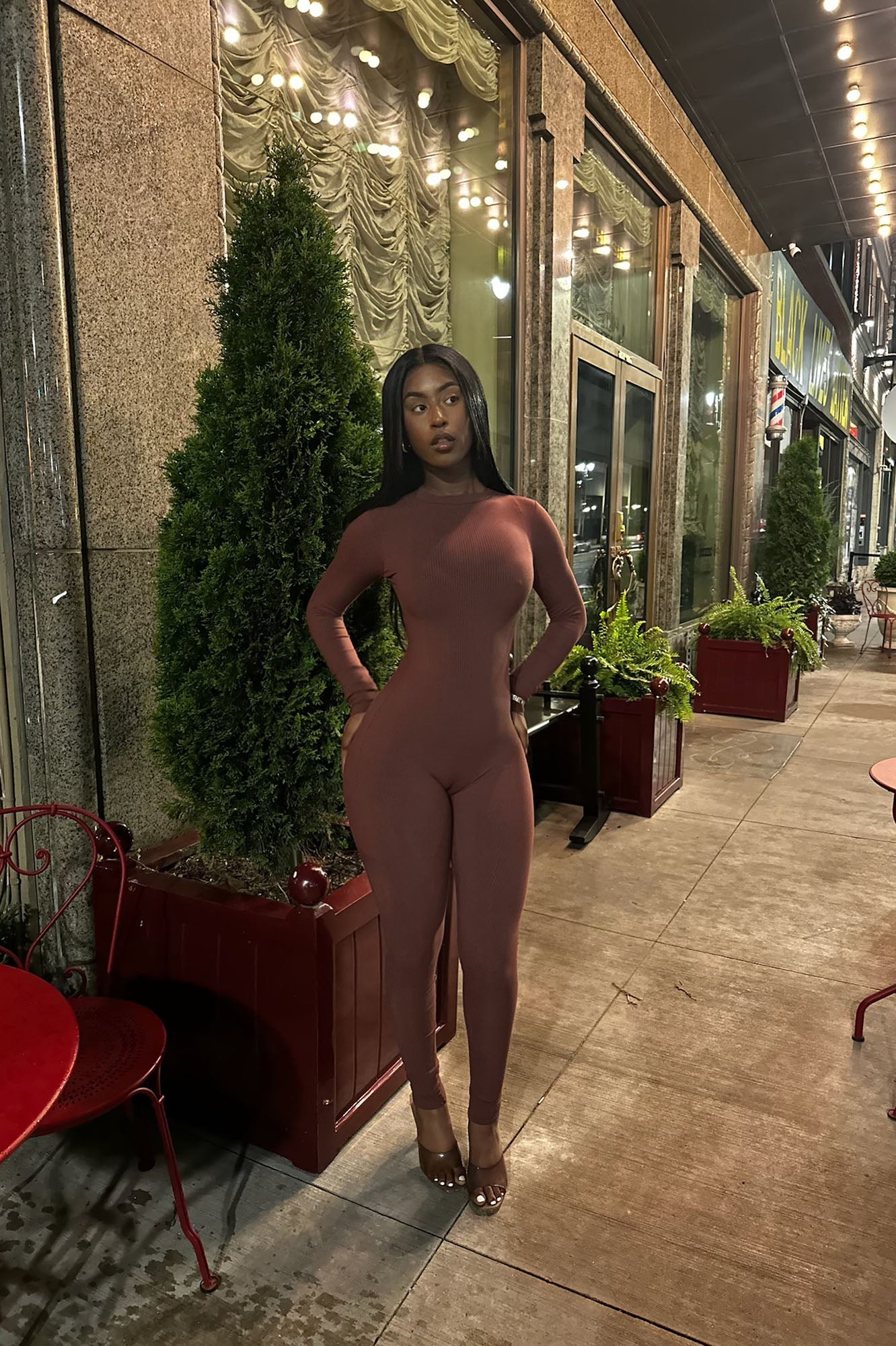 Maribel Snatched Jumpsuit - Chestnut