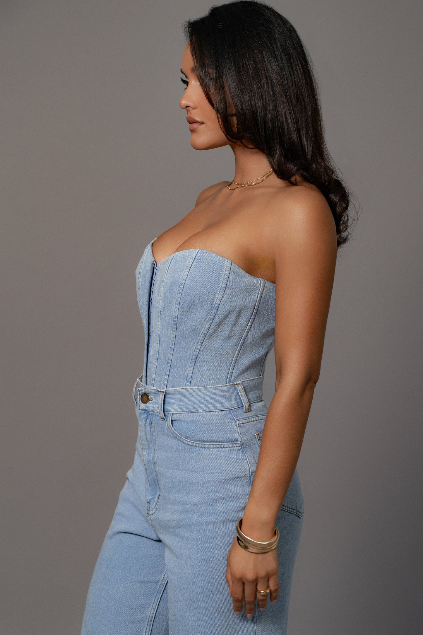 Medium Wash Denim Britney Corset