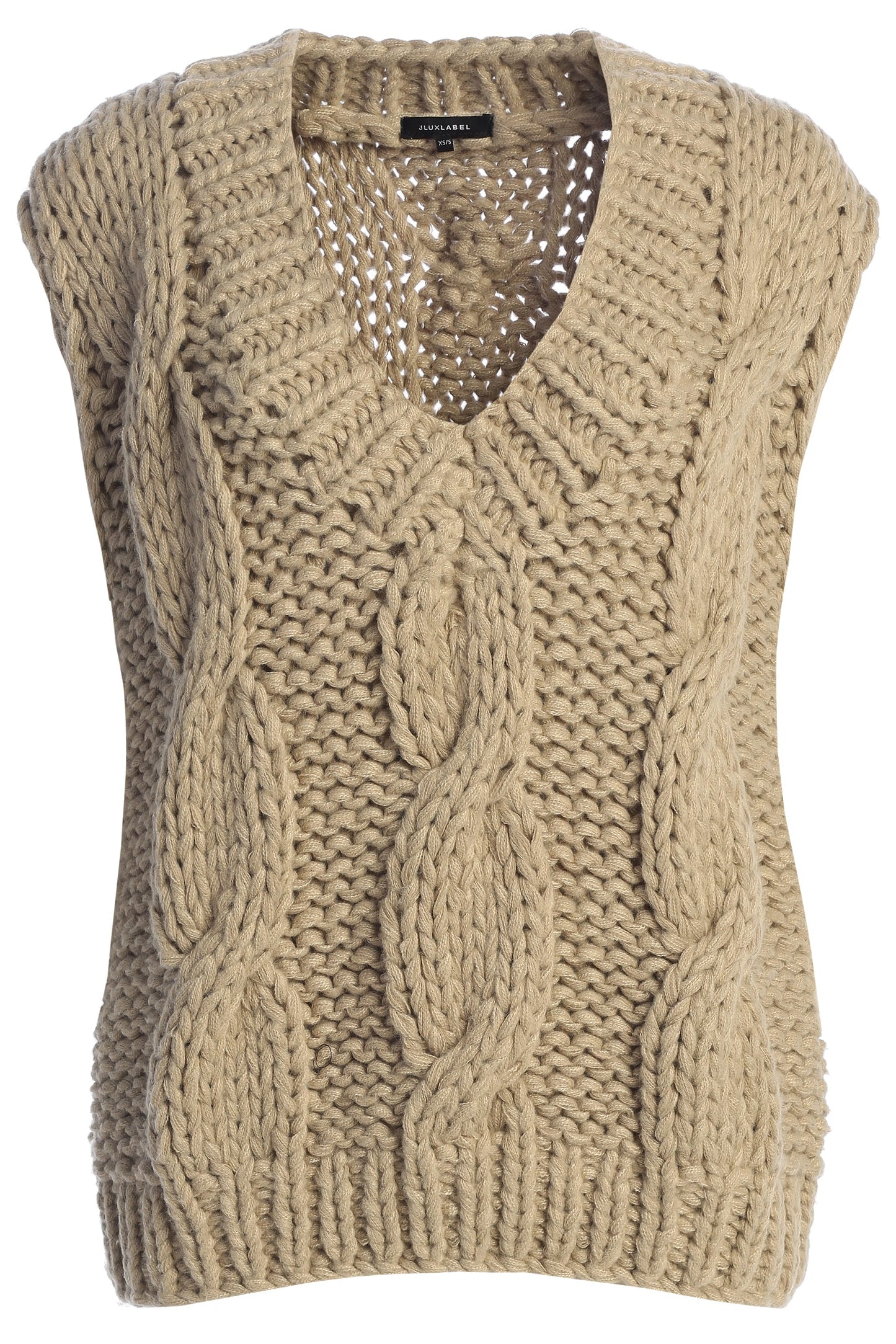 Taupe Mari Cable Knit Vest