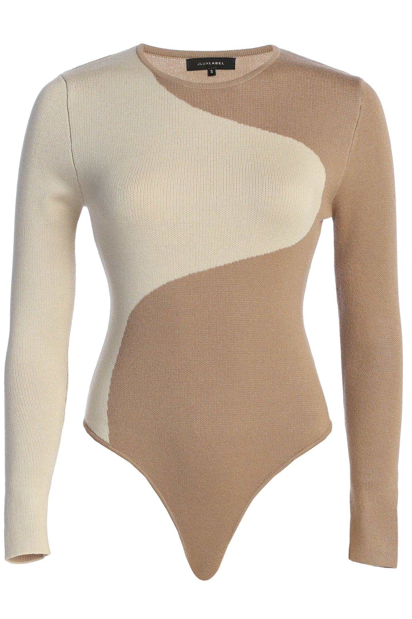 Taupe/Cream Ari Color Block Bodysuit