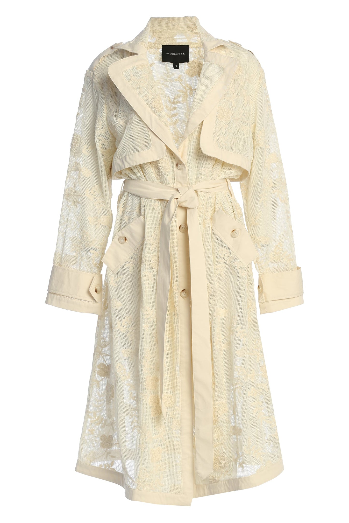 Ivory Floral Embroidered Coat