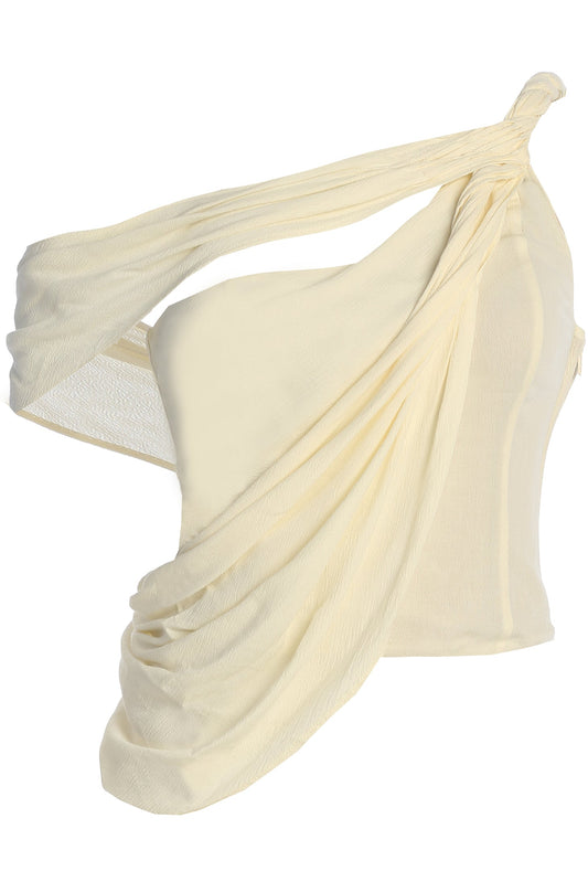 Ivory Diosa Drape Top