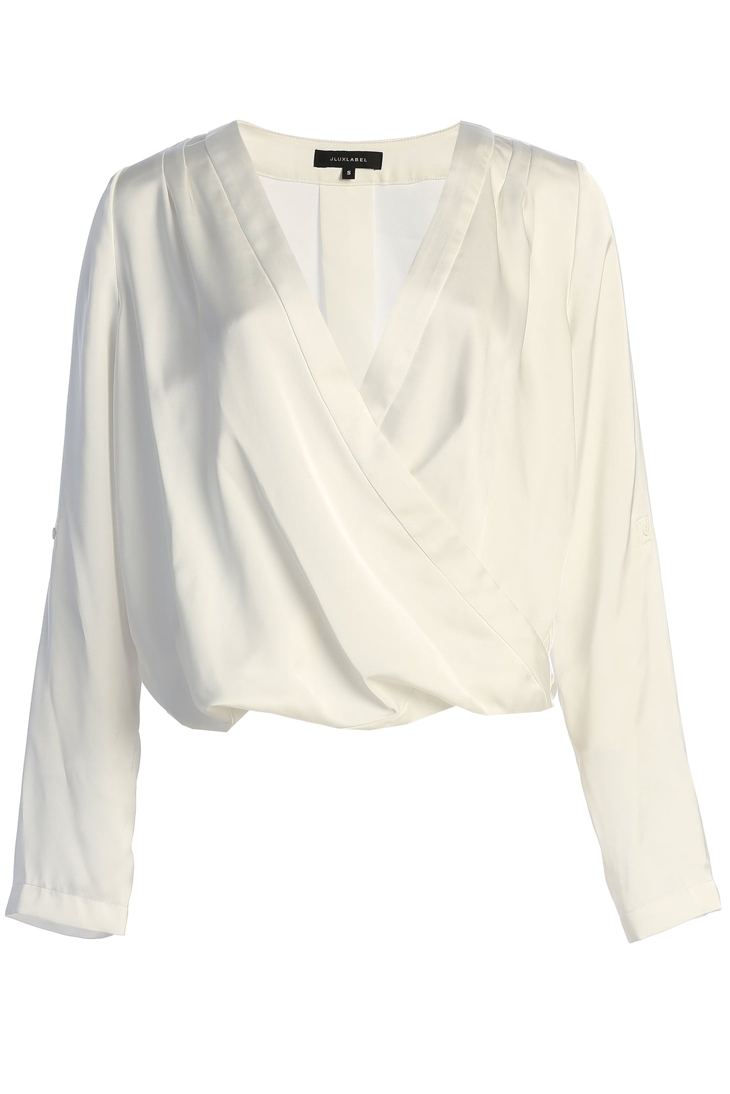 White Satin Draped Top