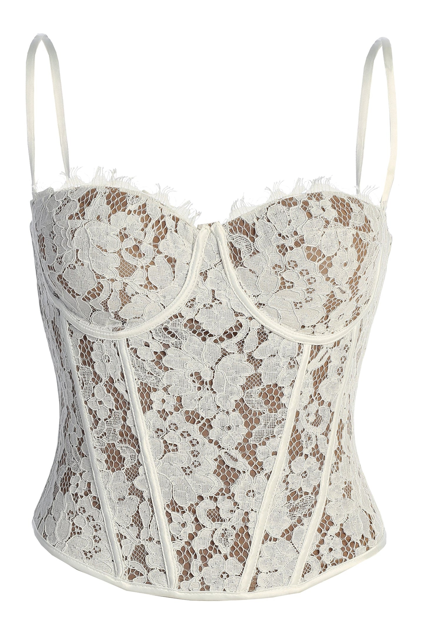 White Grecia Lace Bustier Top