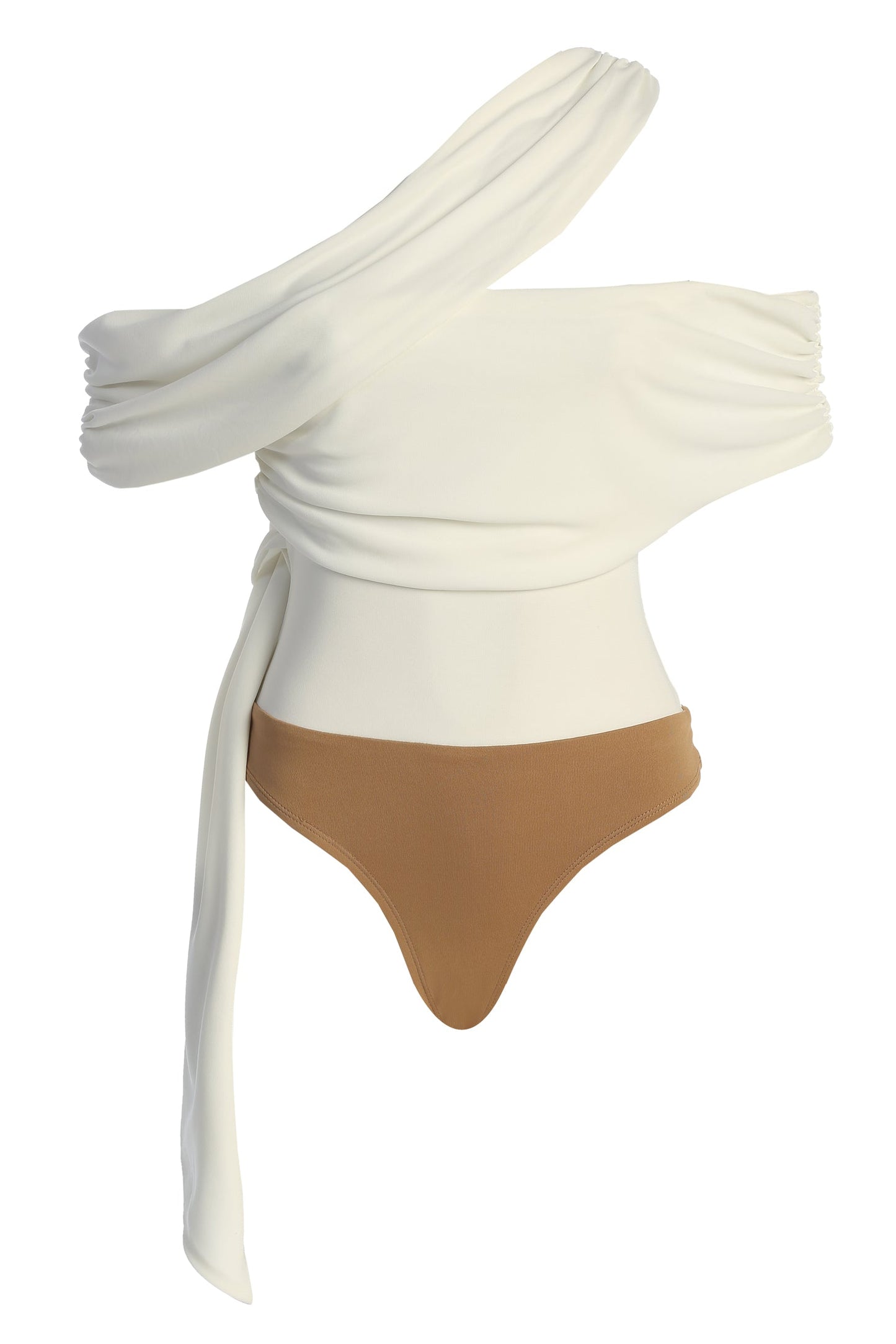 White Above All Drape Bodysuit