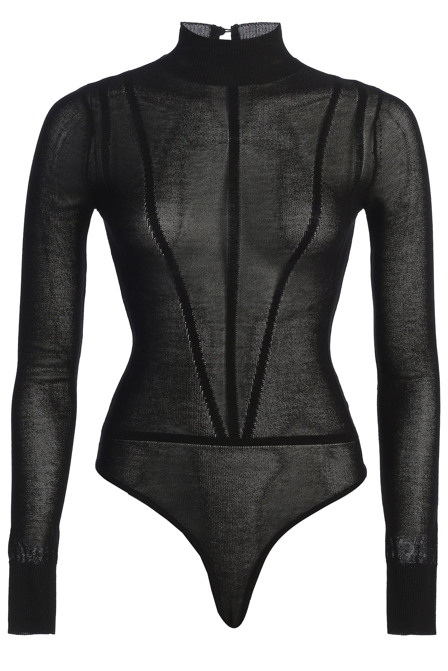 Black Lori Sheer Knit Bodysuit