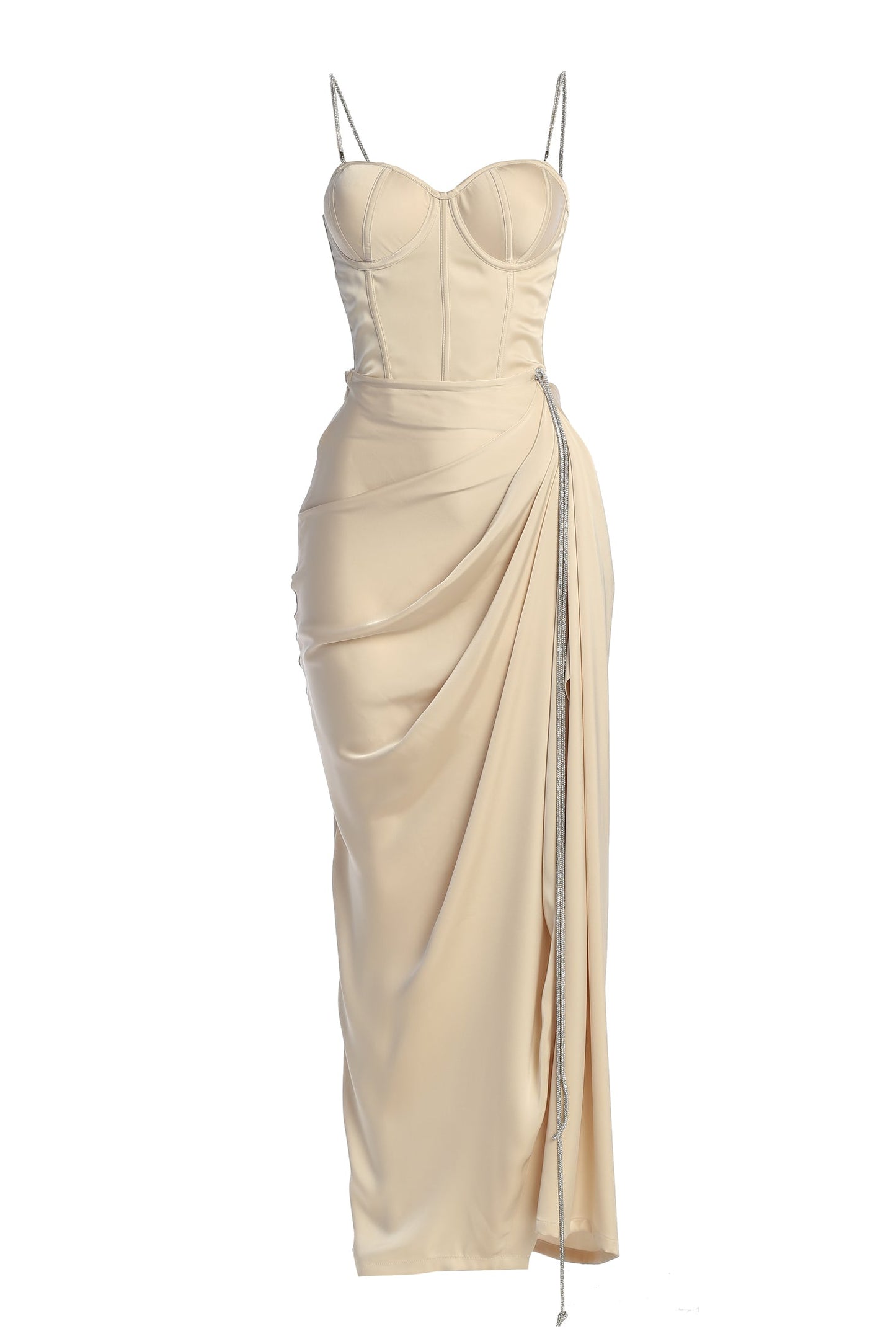 Champagne Leo Matte Satin Bustier