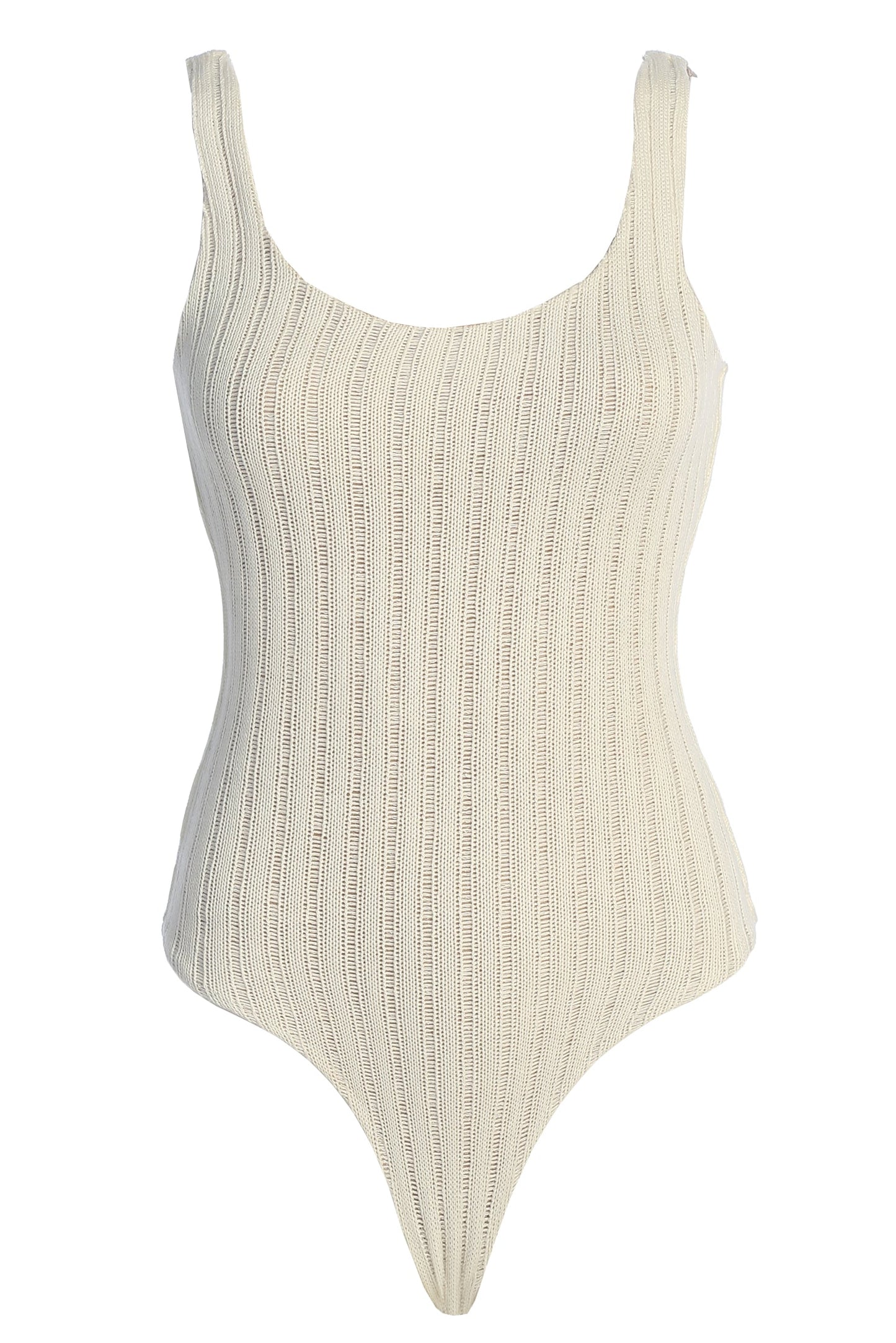 White Luz Rib Knit Bodysuit