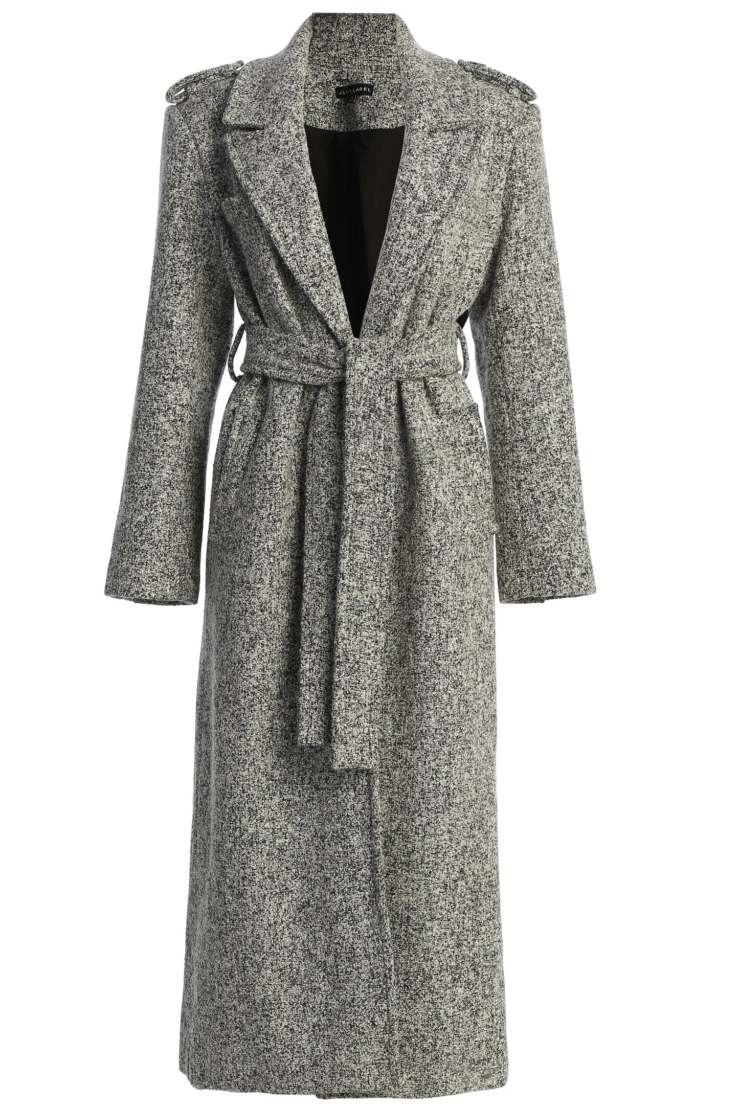 Lt. Grey Savannah Belted Tweed Coat