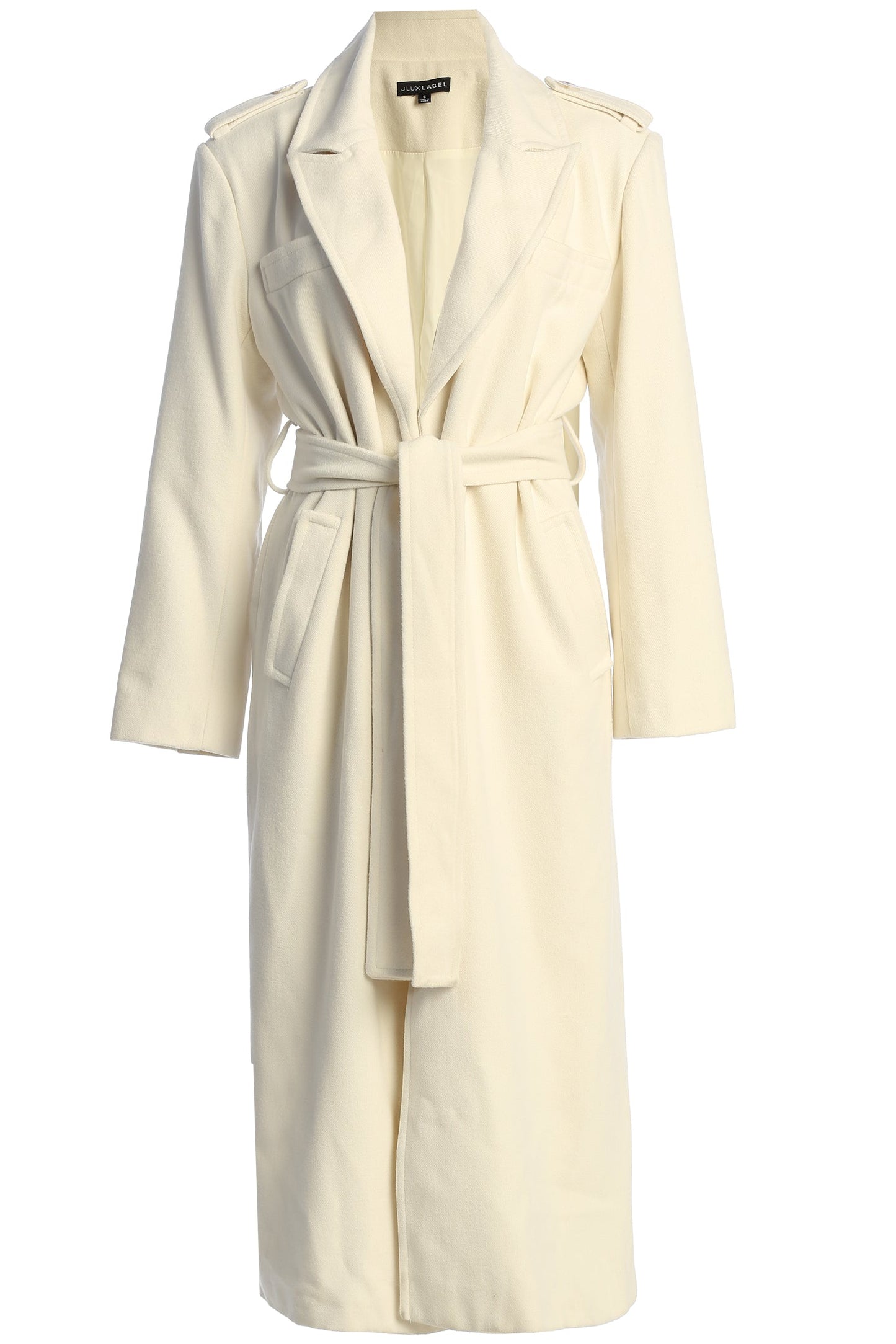 Ivory SAVANNAH BELTED WOVEN COAT