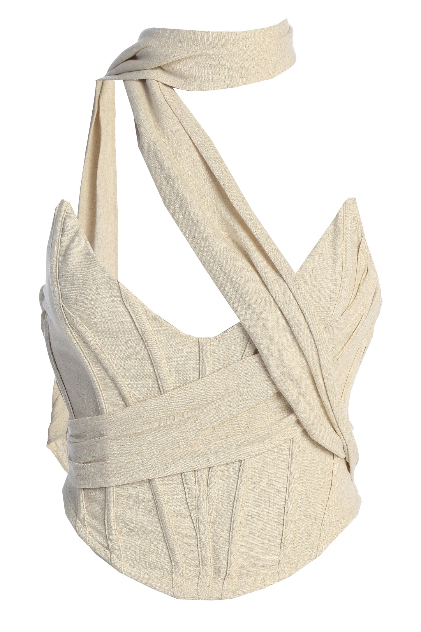 Natural Coastal Bliss Linen Bustier