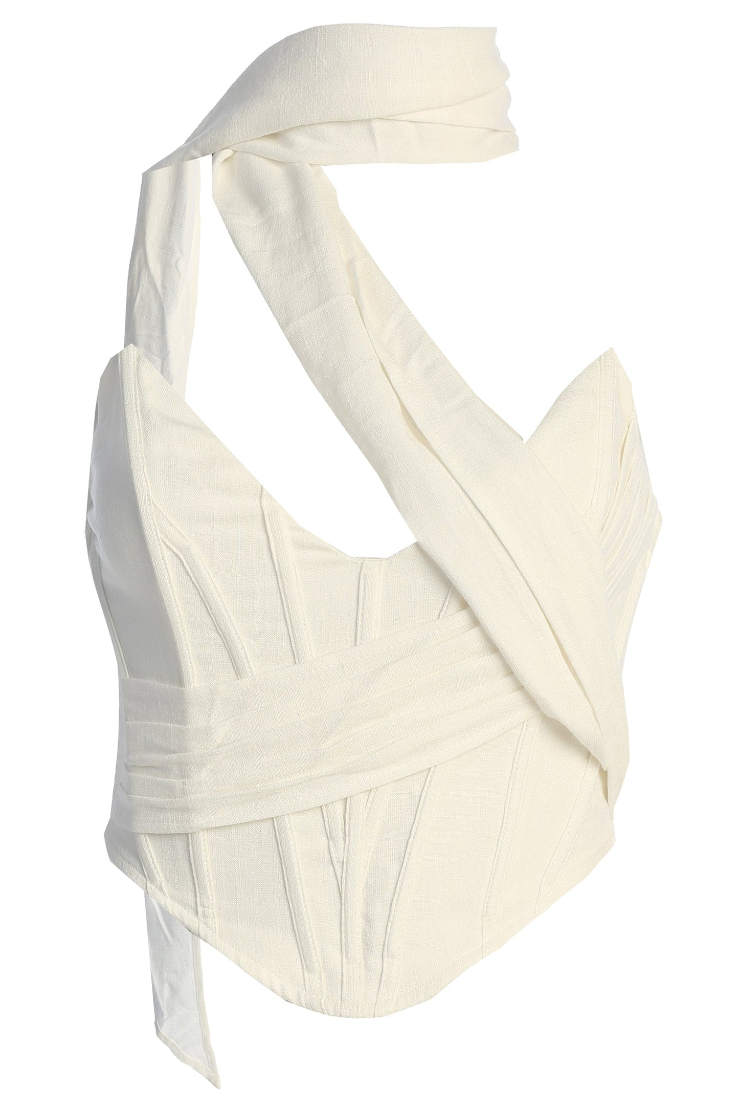 Ivory Coastal Bliss Linen Bustier