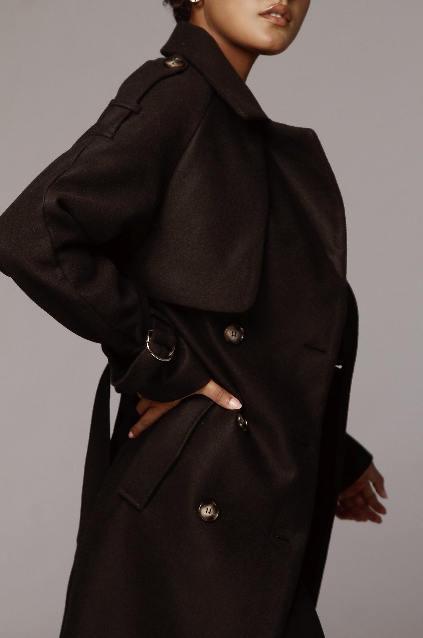 Black Beverly Trench Coat