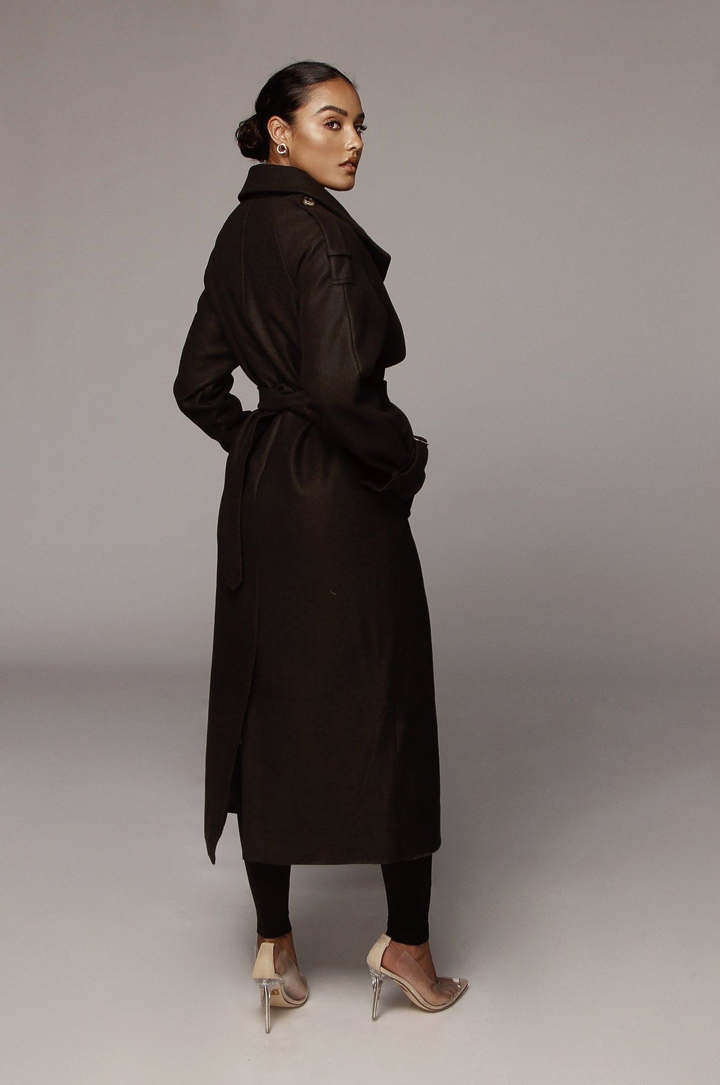 Black Beverly Trench Coat