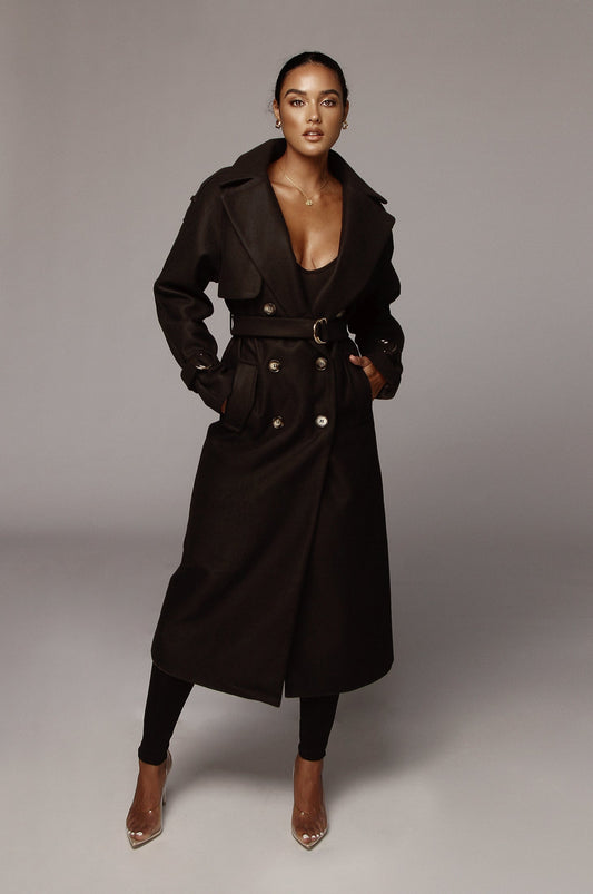 Black Beverly Trench Coat