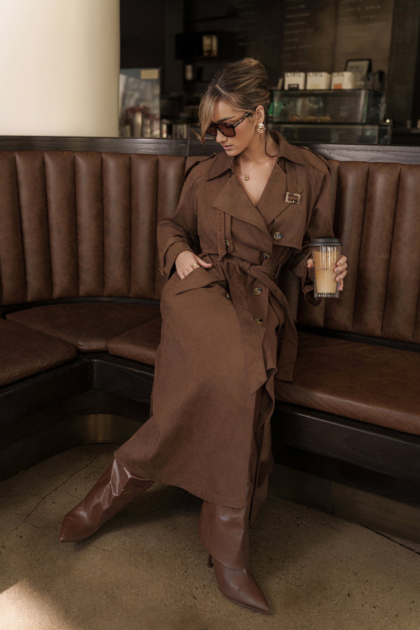 Chocolate Elite Suede Coat