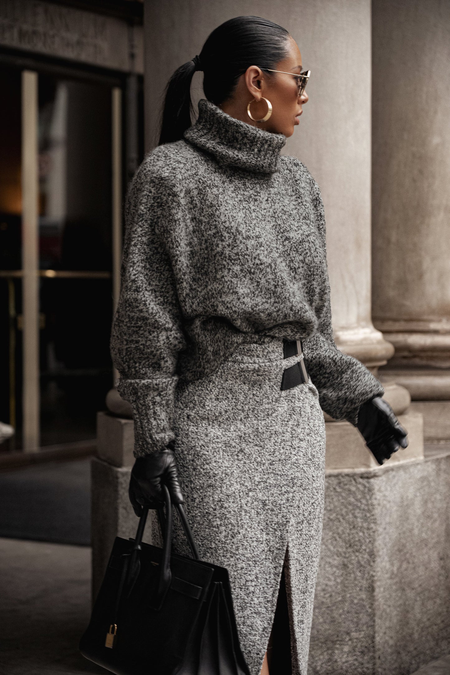 Grey New Beginnings Oversized Turtleneck