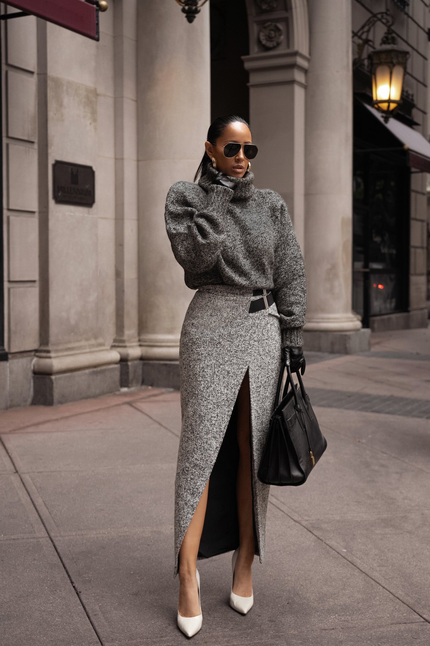 Grey New Beginnings Oversized Turtleneck