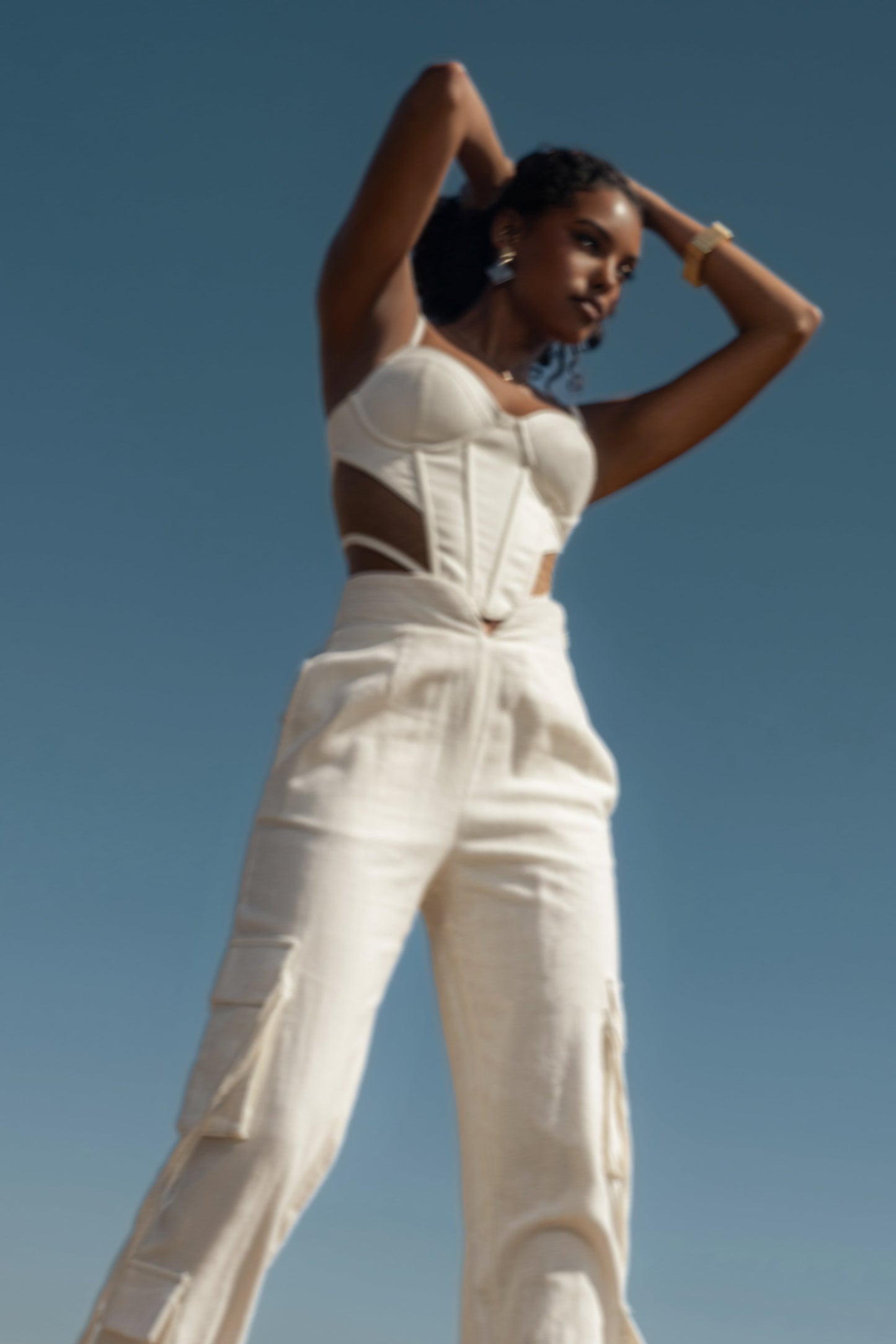 Ivory Horizon Linen Corset