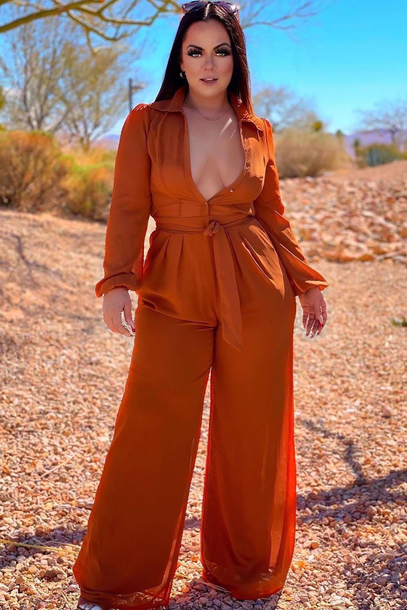 Like Me Better Jumpsuit - Cognac