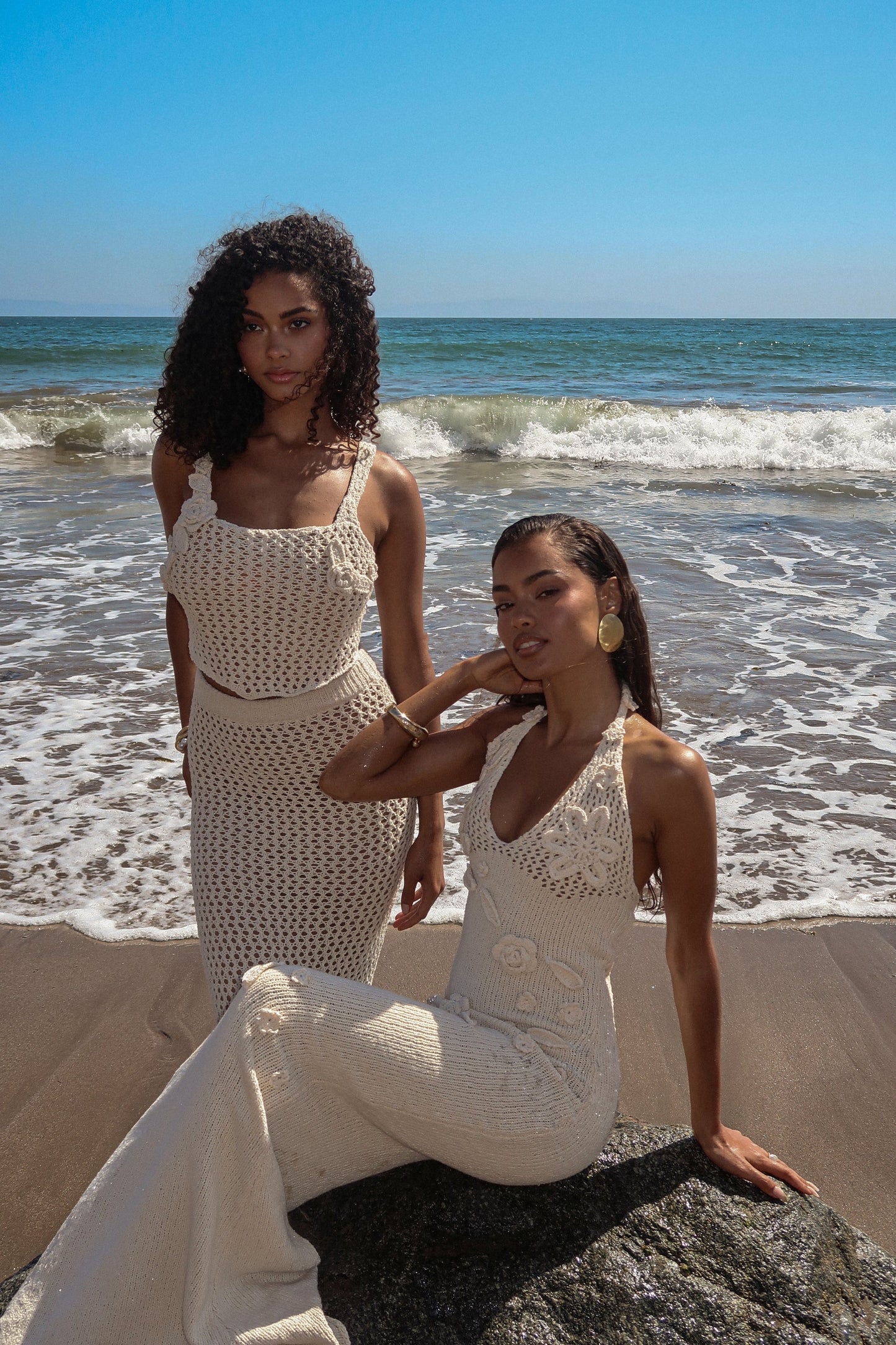 Ivory Beachside Crochet Bustier