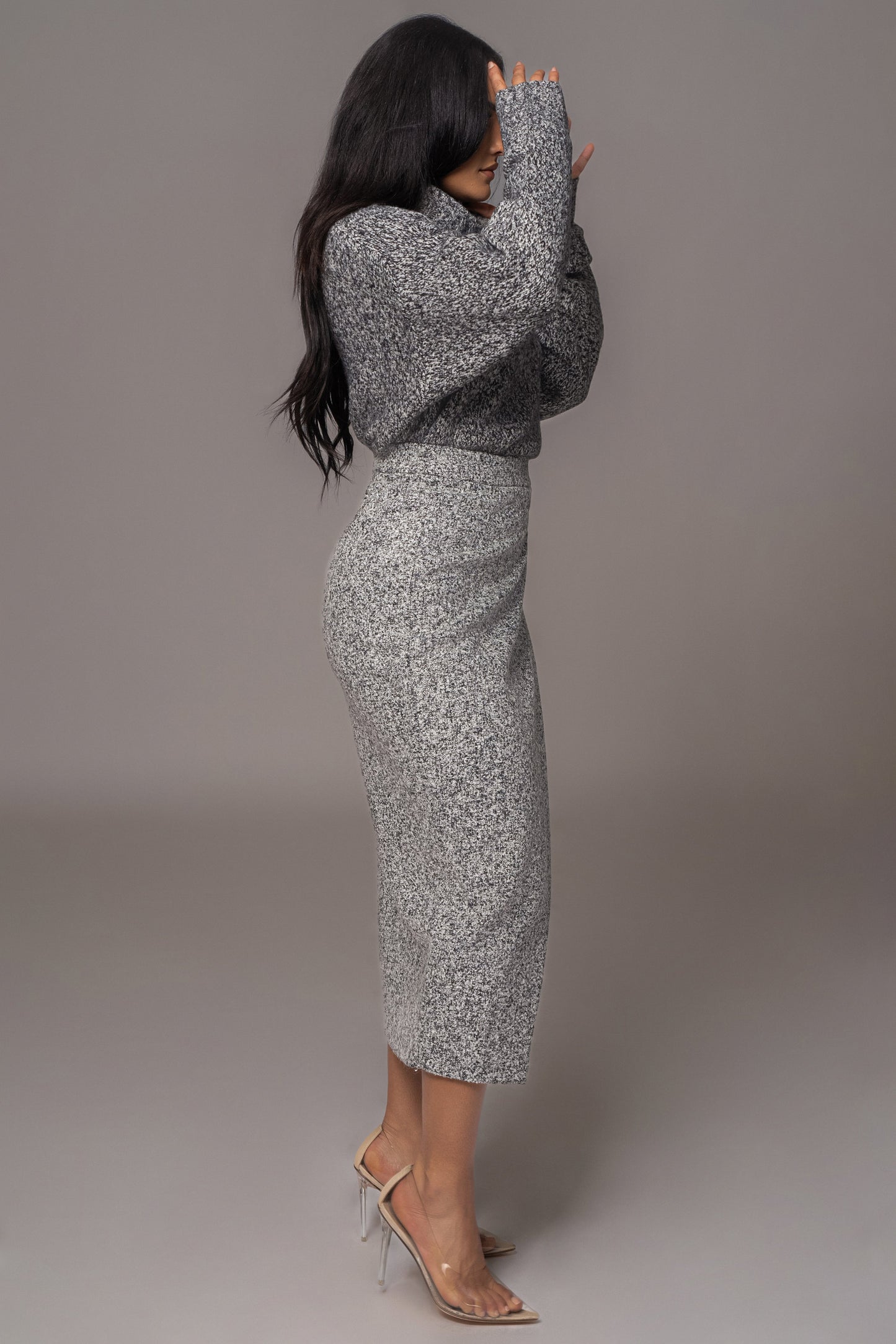 Grey New Beginnings Oversized Turtleneck