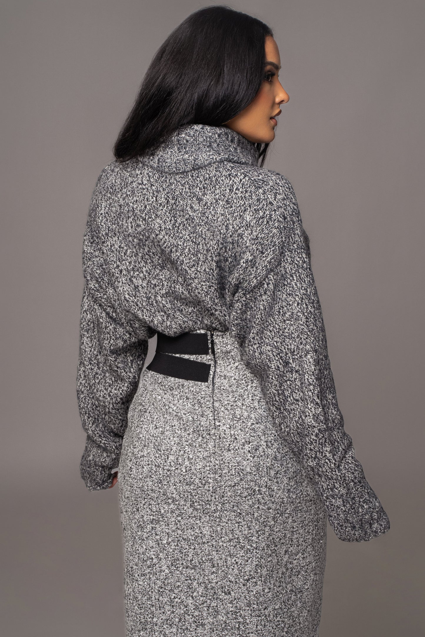 Grey New Beginnings Oversized Turtleneck