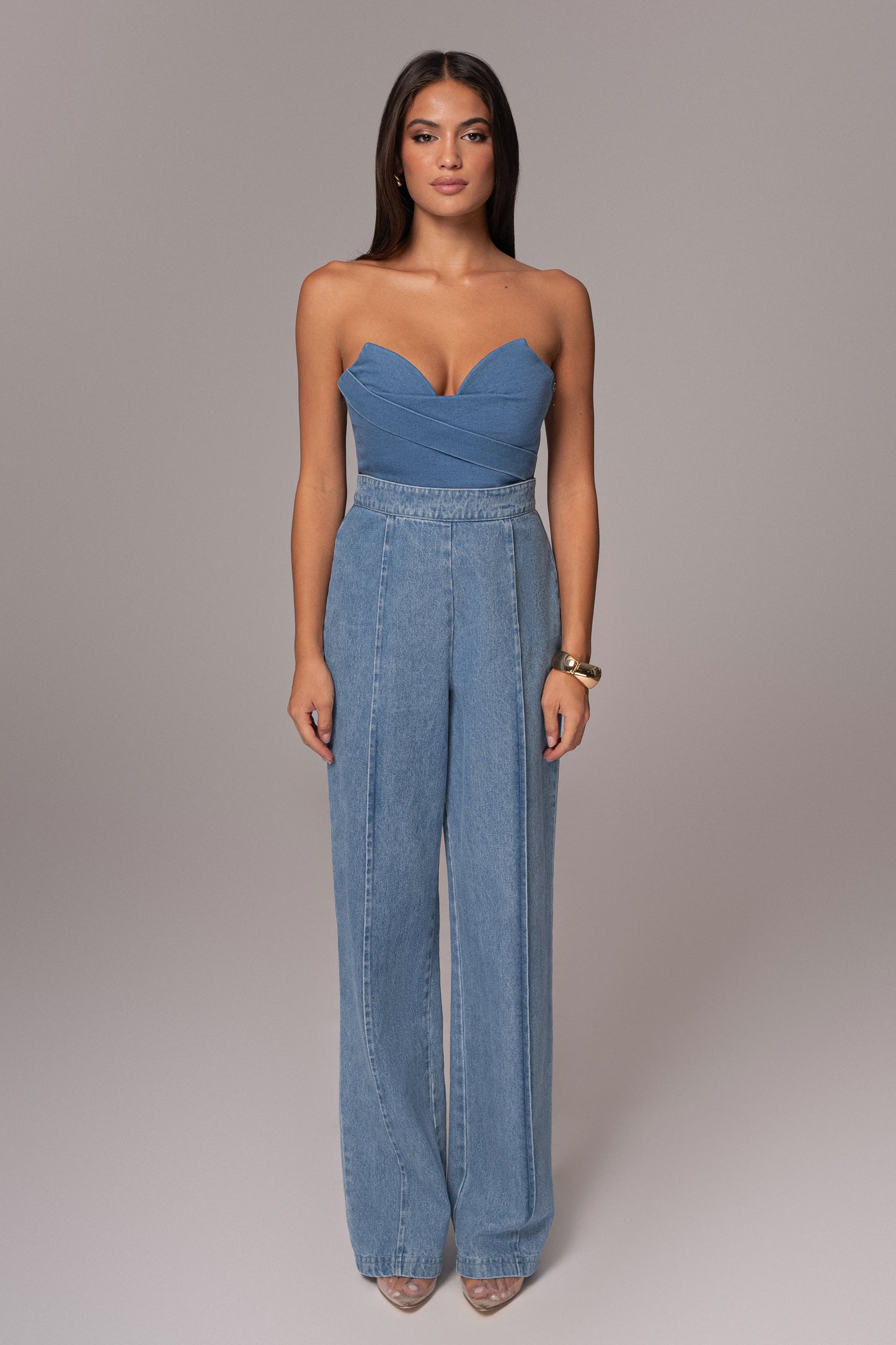 Medium Wash Teyana Denim Bustier