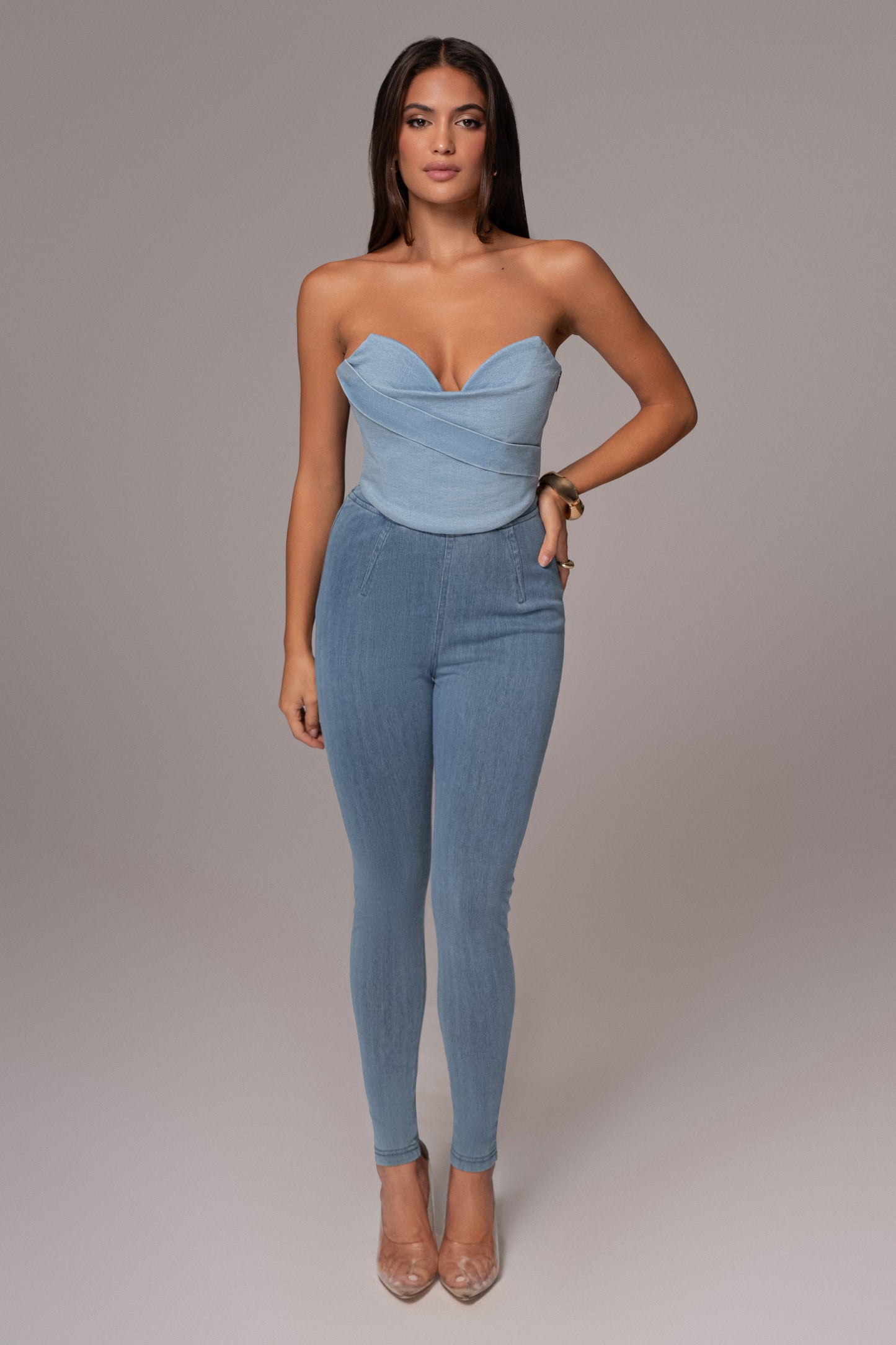 Light Wash Teyana Denim Bustier