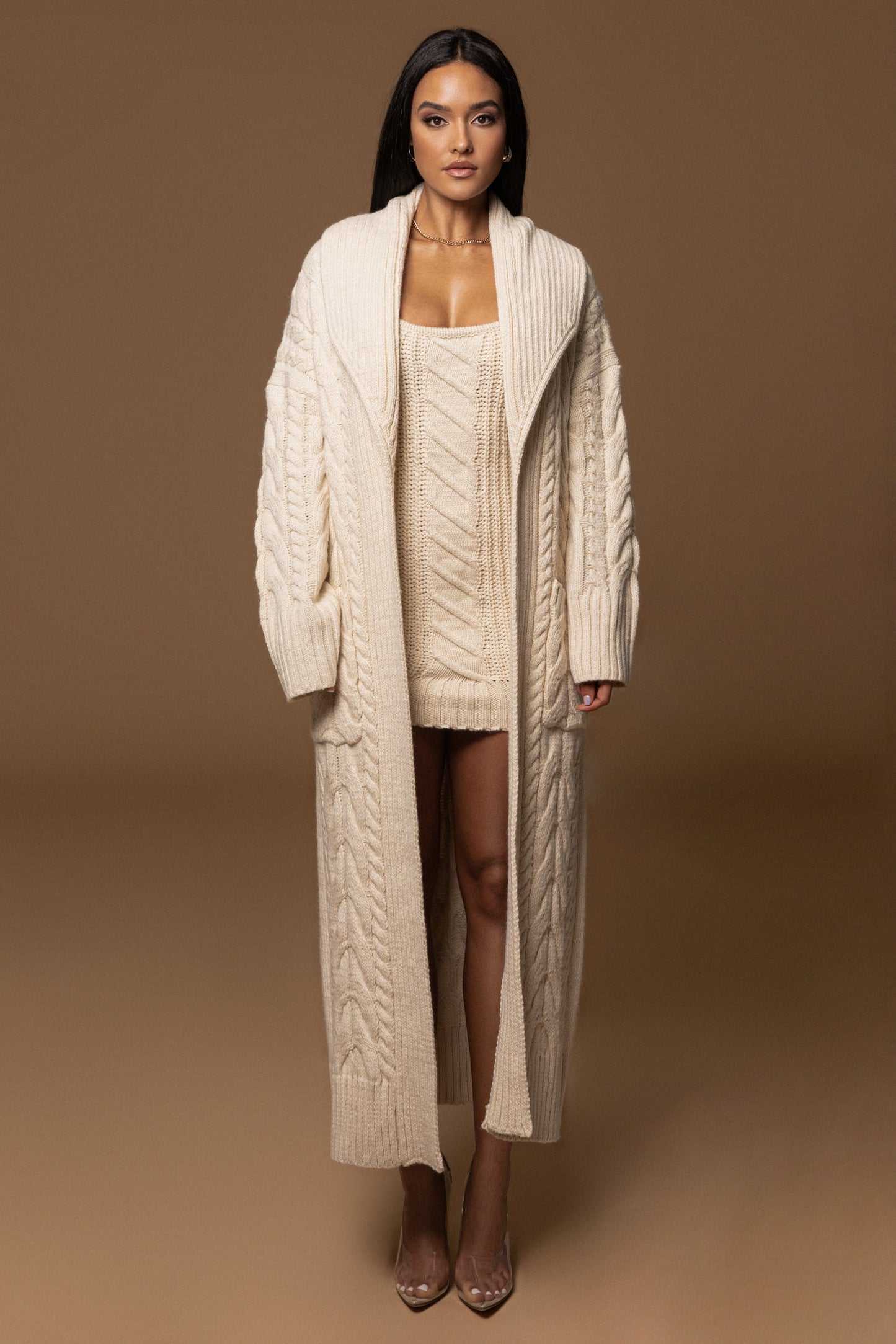 Ivory Upstate Cable Knit Cardigan