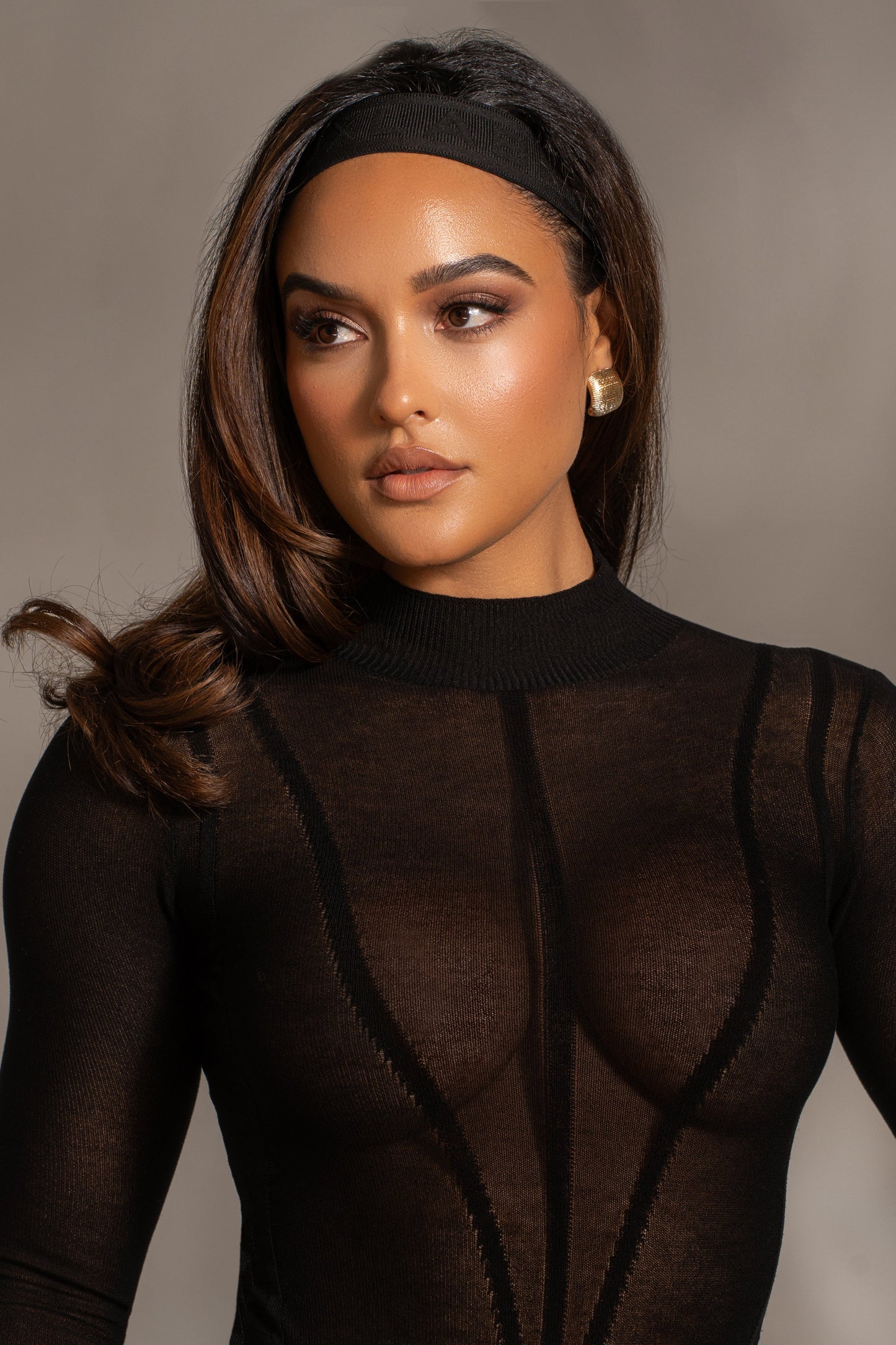 Black Lori Sheer Knit Bodysuit