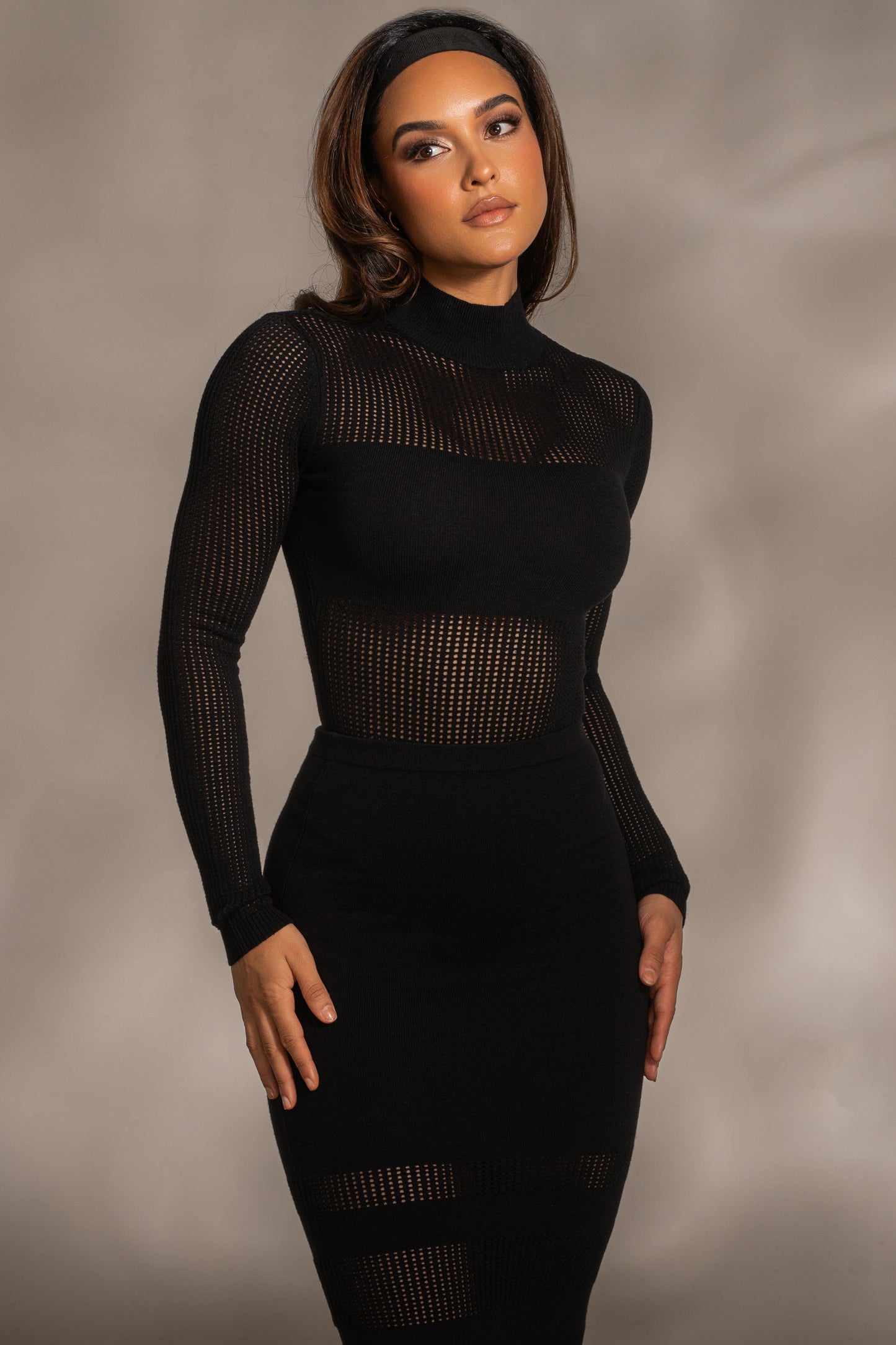 Black Klaudette Knit Bodysuit