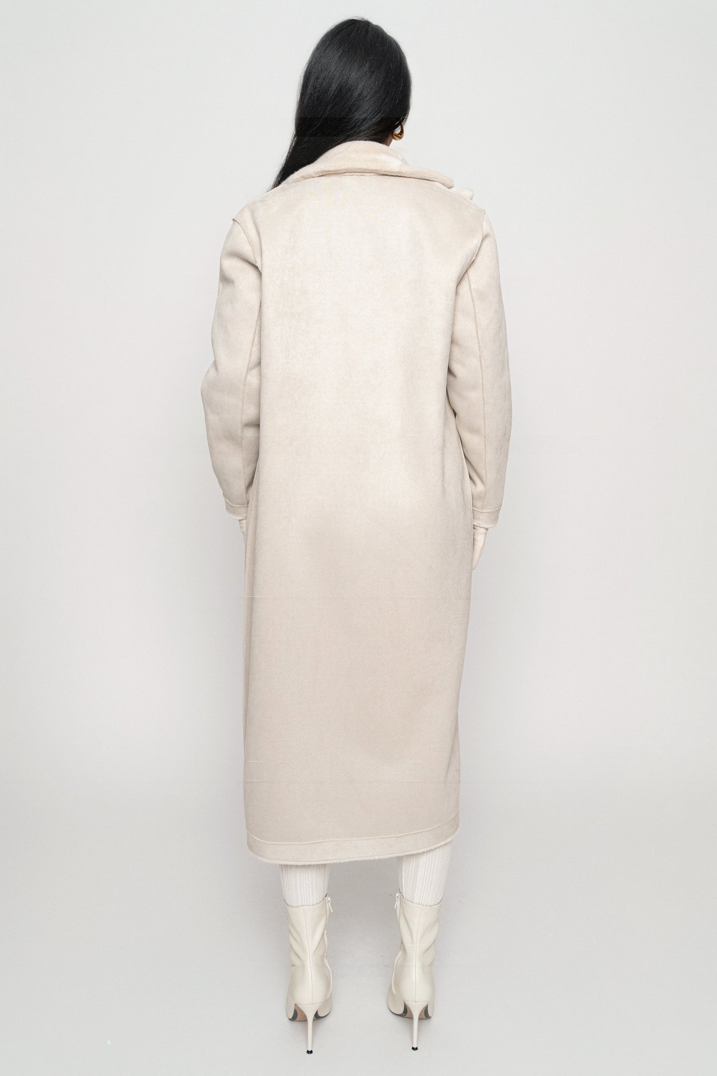 Beige Thelma Reversible Suede Coat