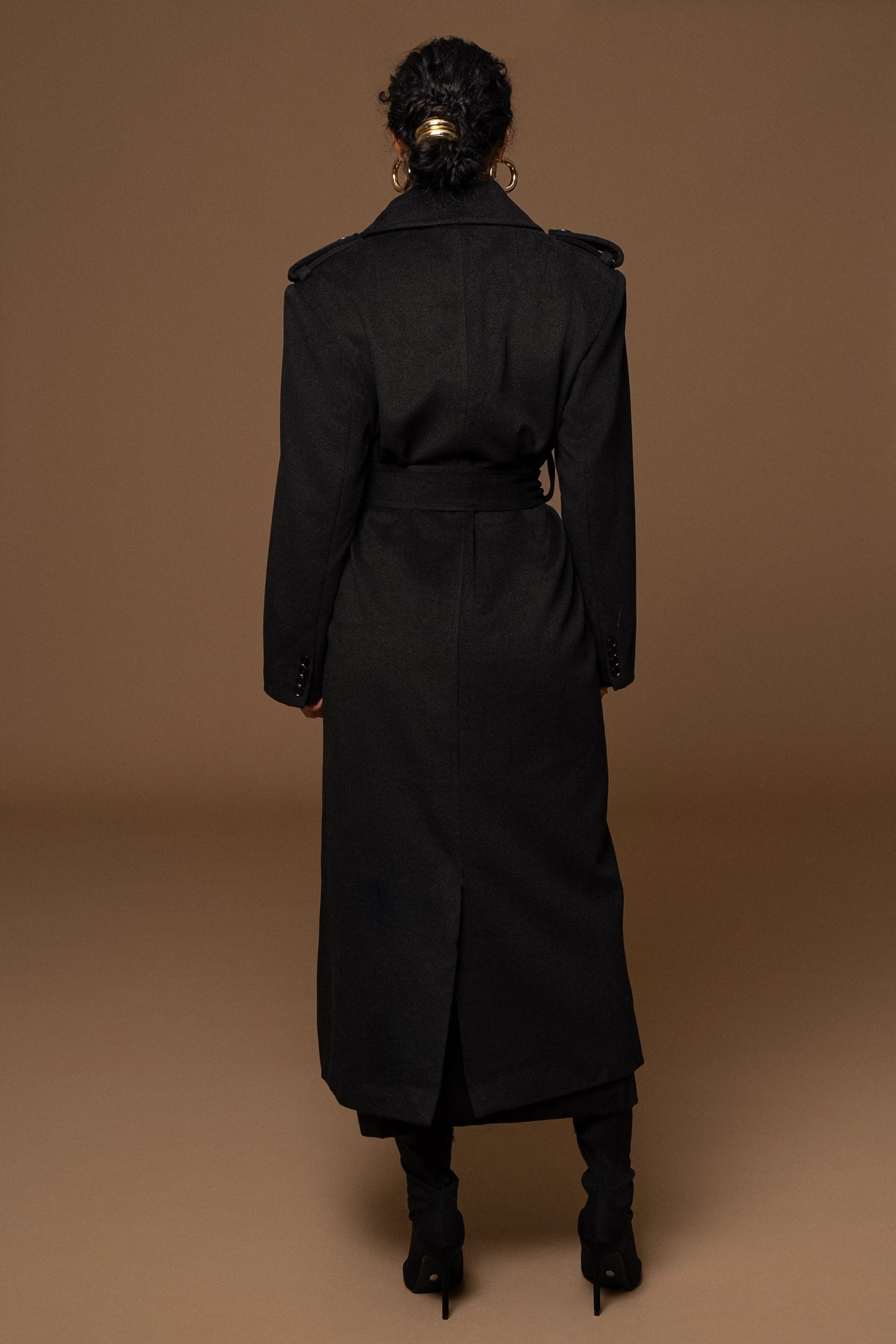 Black SAVANNAH BELTED COAT