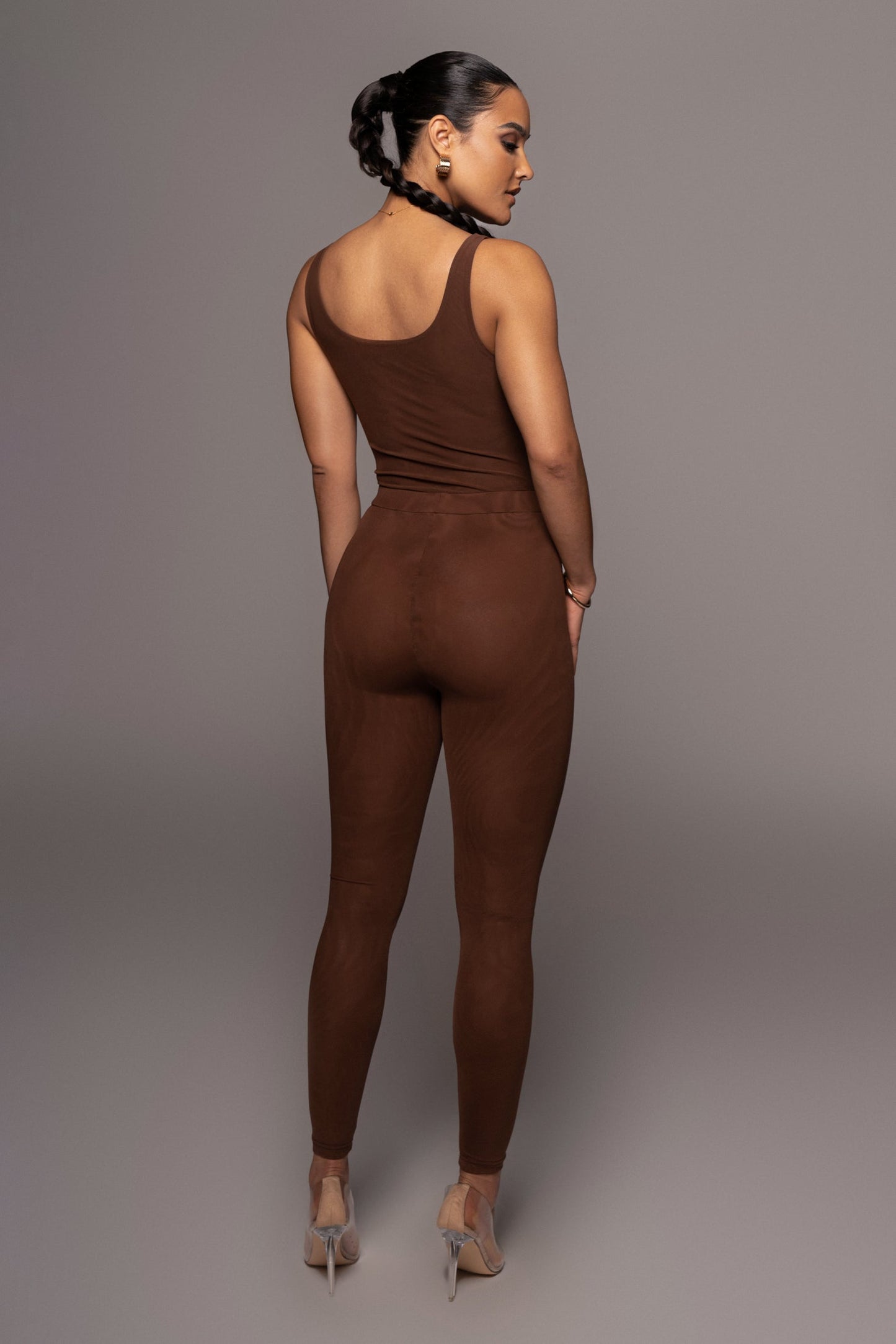 Chocolate Mesh Essentials Tank Bodysuit Undergarment