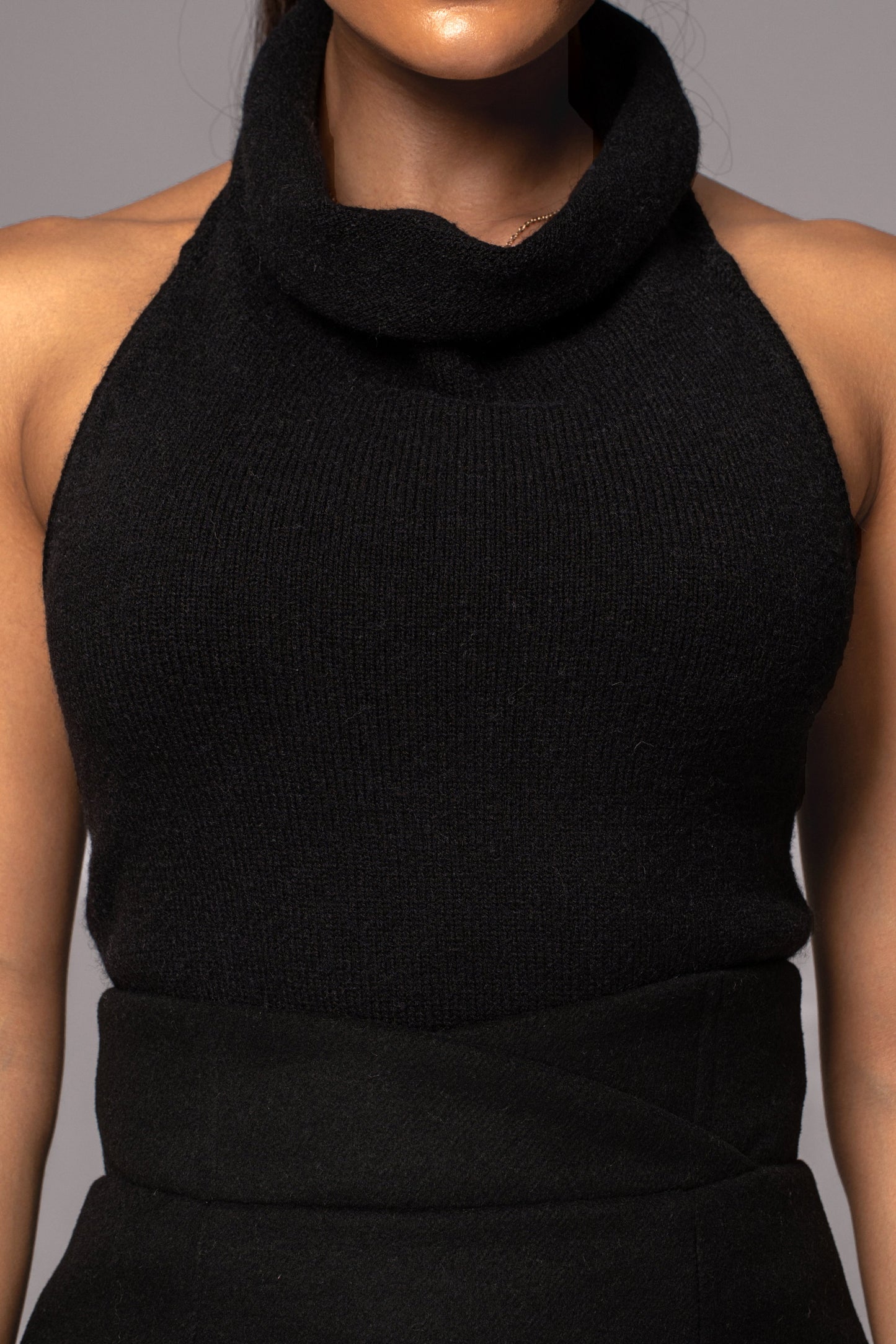 Black Joya Rib Knit Top