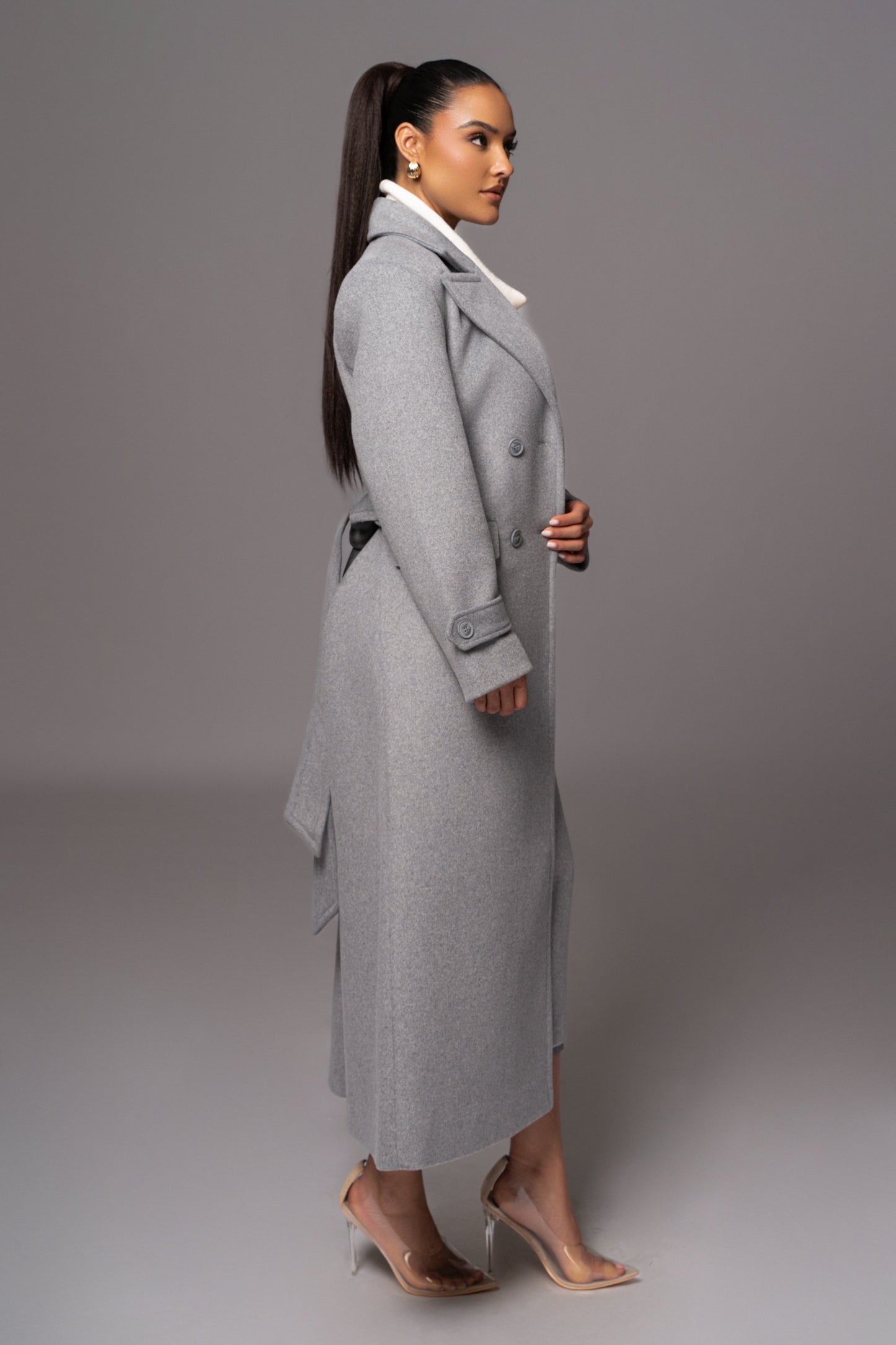 Grey Rain Or Shine Longline Coat