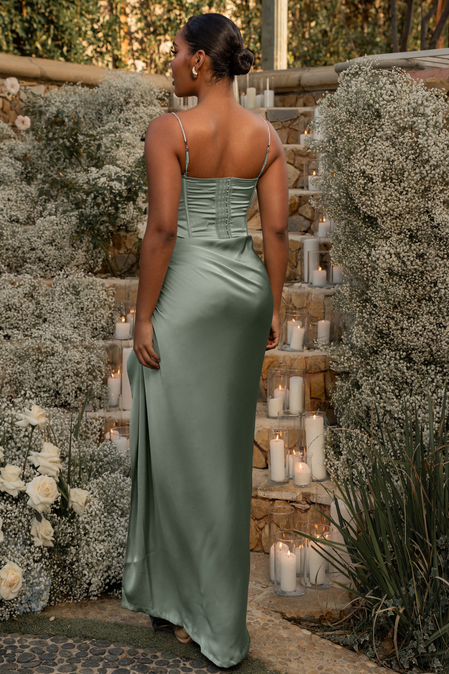 Sage Leo Matte Satin Bustier