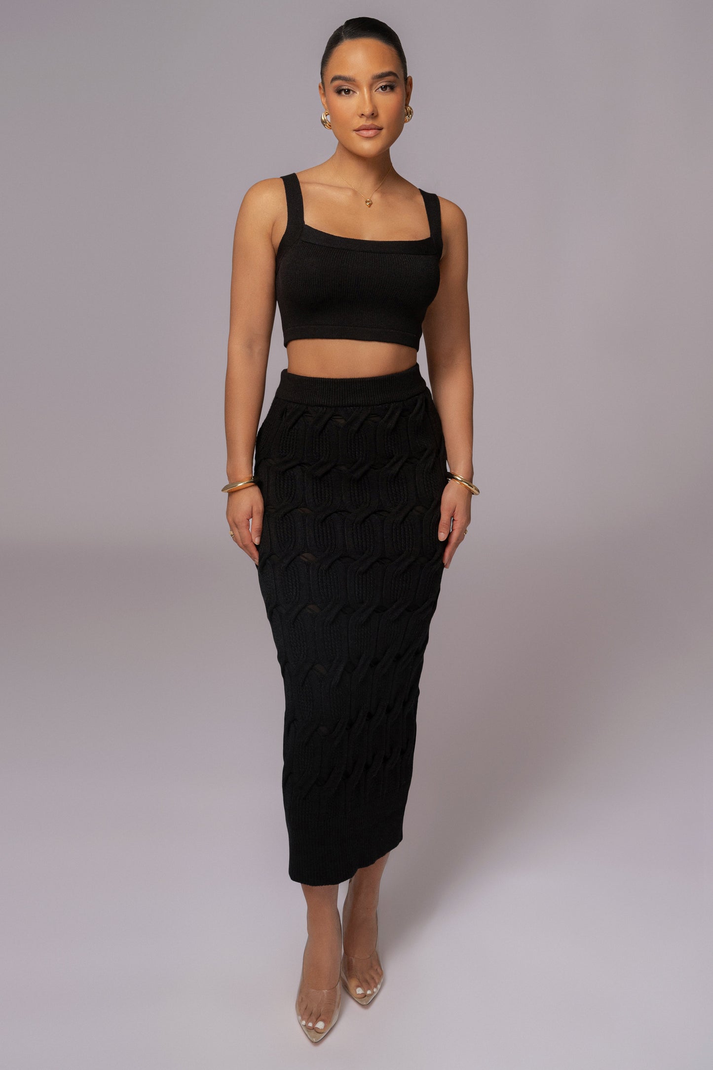 Black Darlah Knit Crop Top