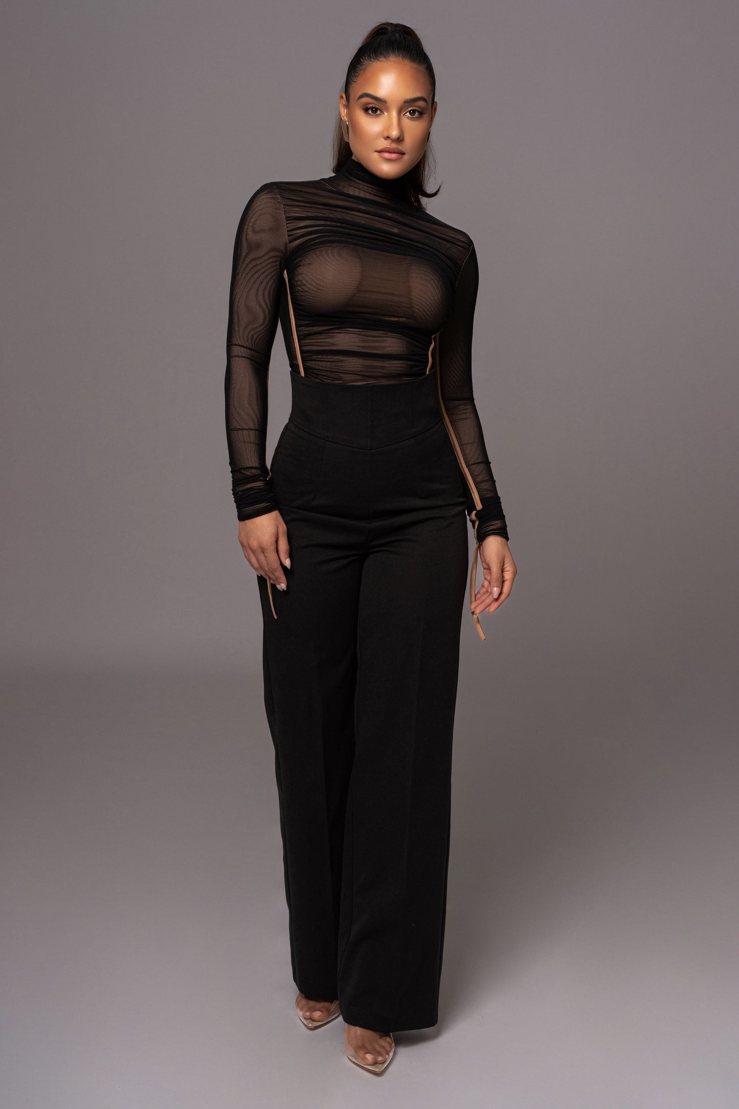 Black Santiana Turtleneck Top