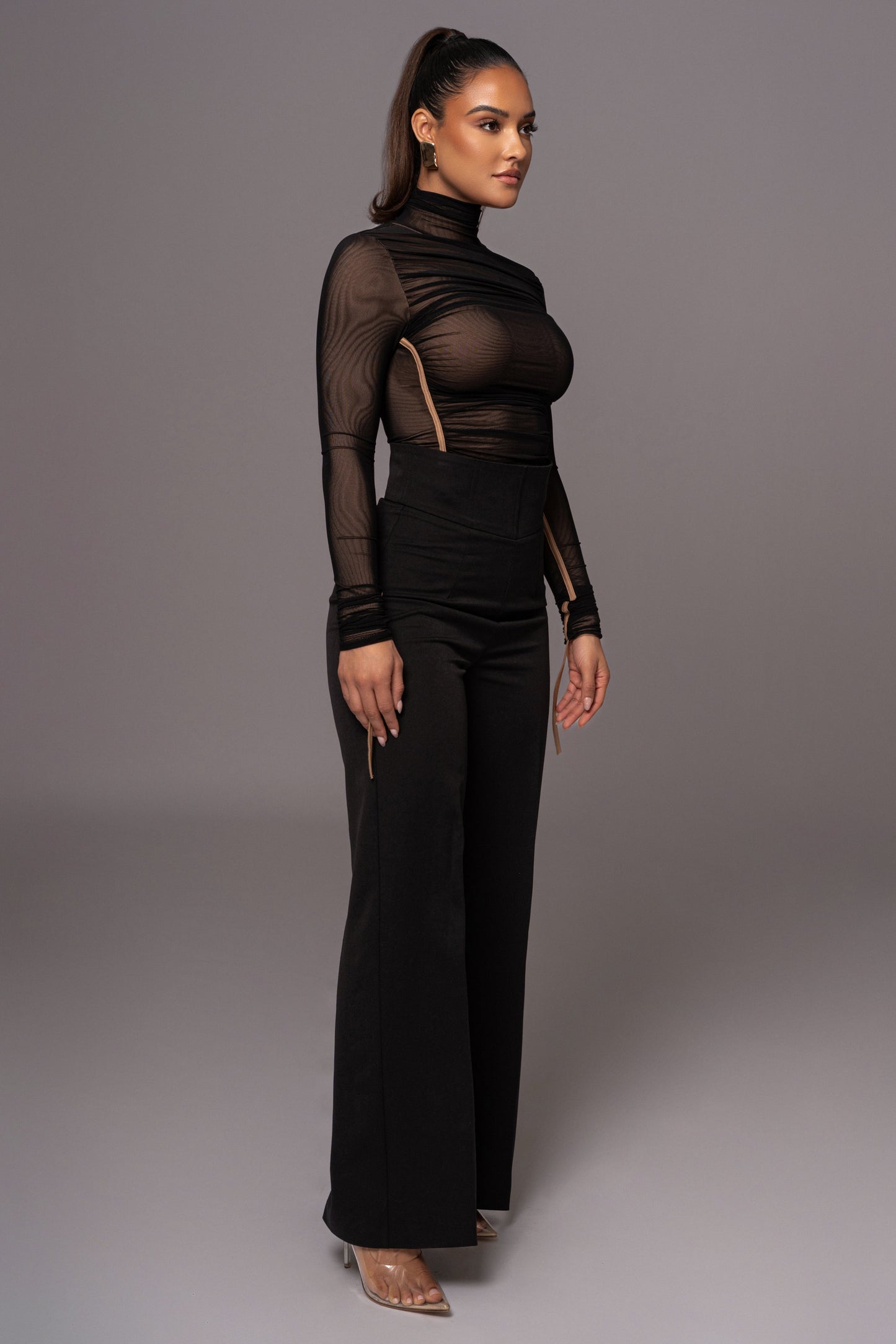 Black Santiana Turtleneck Top