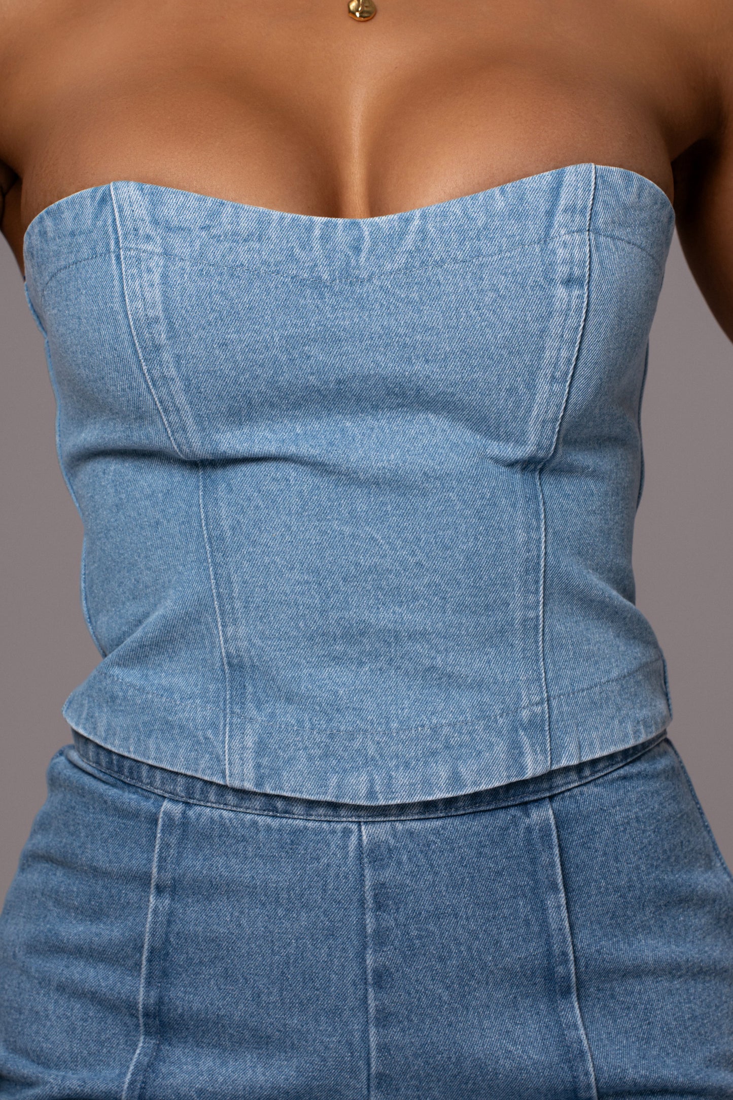 Medium Wash All You Need Denim Corset