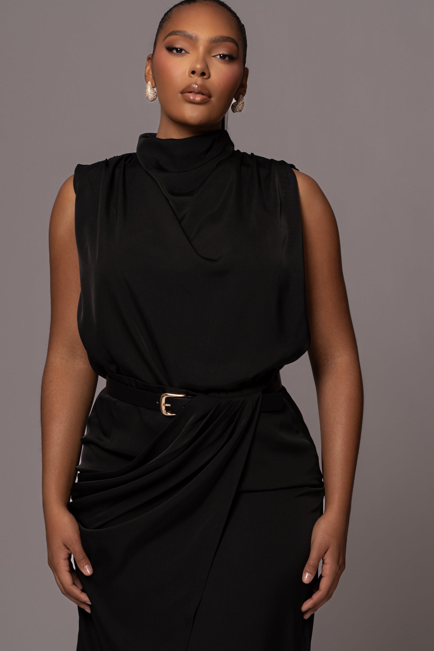 Black Desiree Mock Neck Top