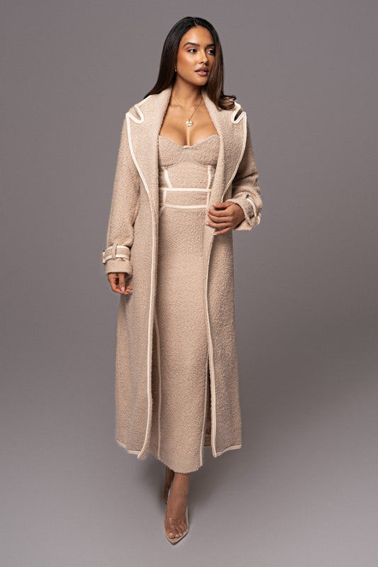 Beige Fit For Success Boucle Coat