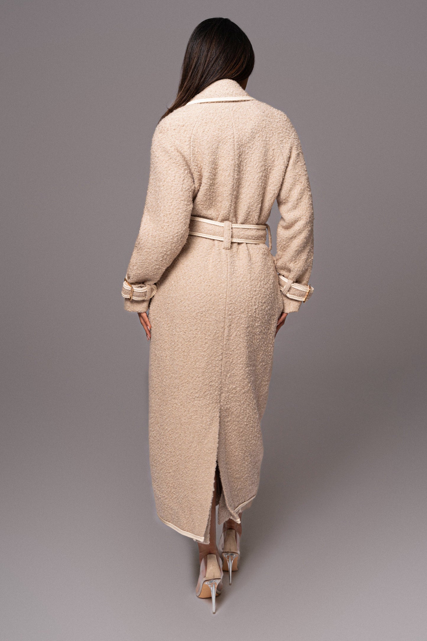 Beige Fit For Success Boucle Coat