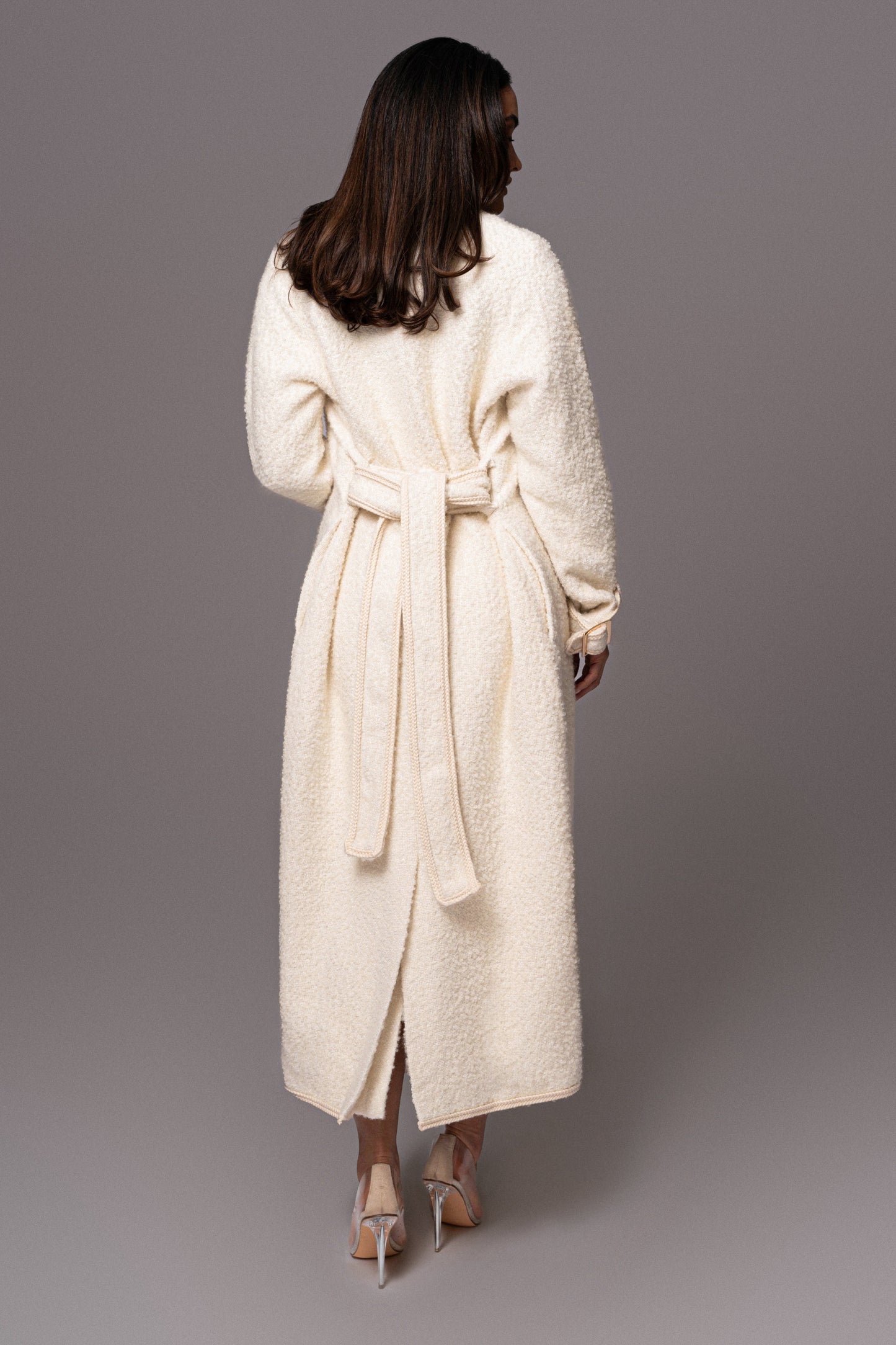 Ivory Fit For Success Boucle Coat